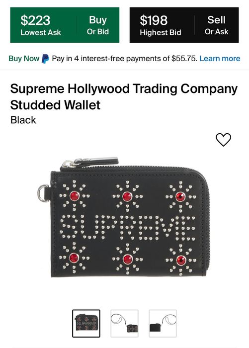 Supreme New Supreme x HTC Hollywood Trading Company Studded Wallet
