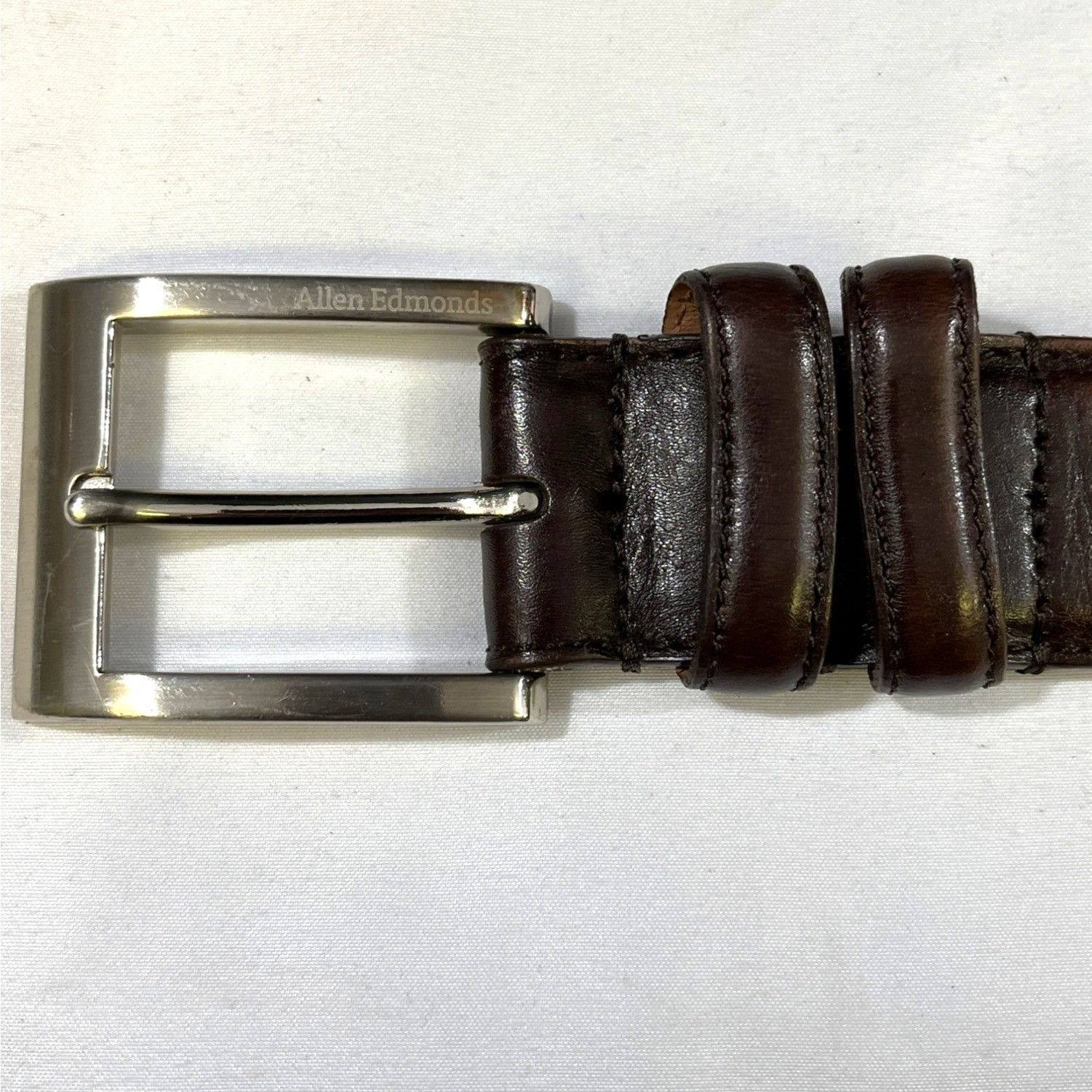 Allen Edmonds Allen Edmonds Mens Brown Leather Belts Size 44 SKU 6663 Size 44 - 3 Thumbnail