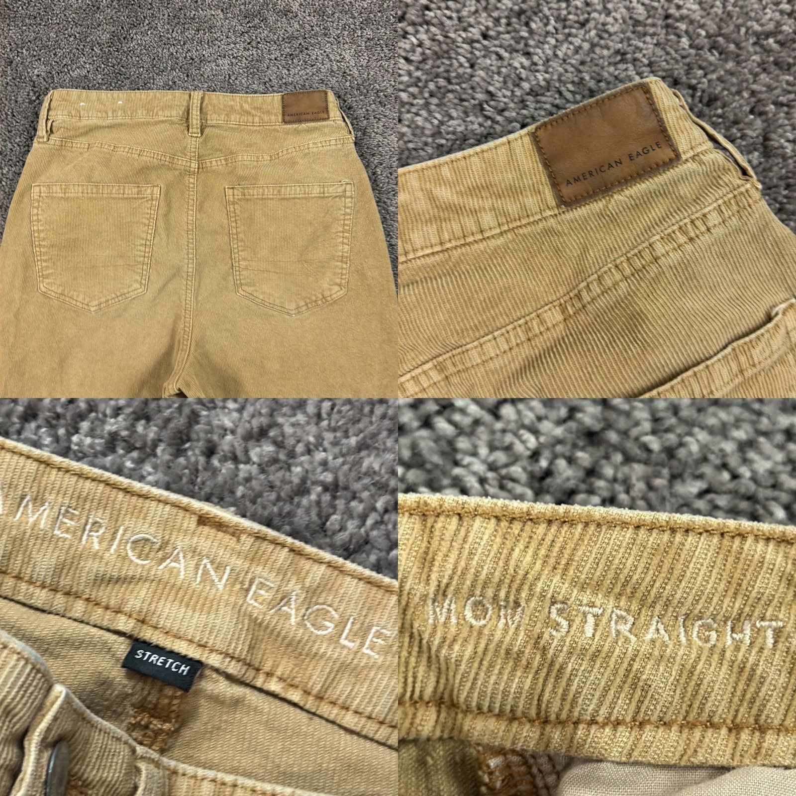 American Eagle Outfitters American Eagle Pants Women 6 Brown Corduroy High Rise Stretch Mom Straight 27x28 Size 28" / US 6 / IT 42 - 9 Thumbnail