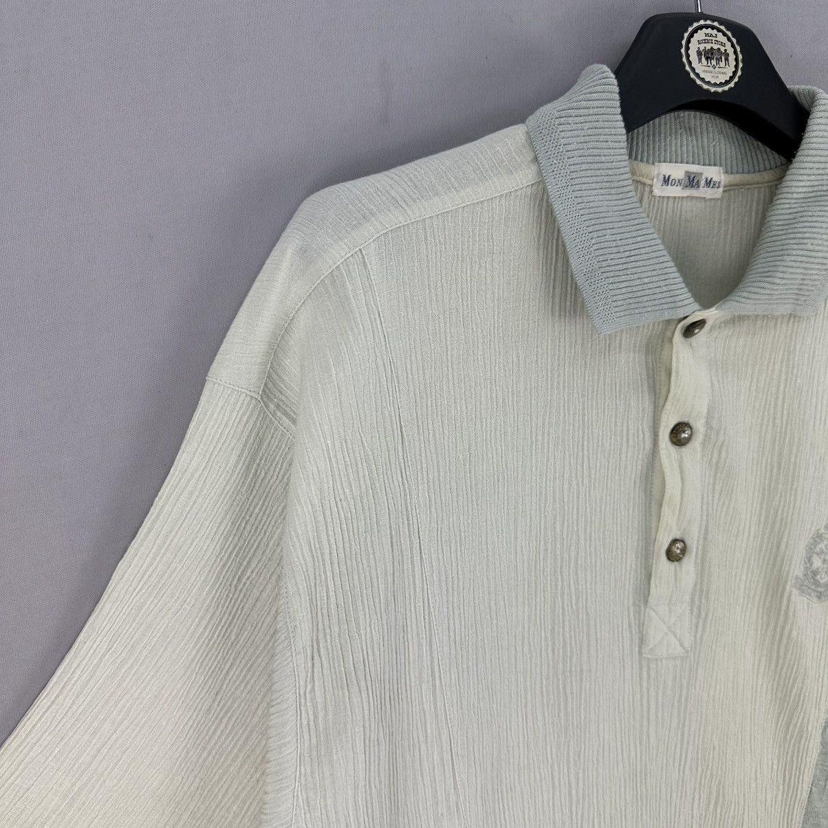 Japanese Brand Vintage 80's Pleated Polo Shirt Short Sleeve by Mon Ma Mes Size US M / EU 48-50 / 2 - 2 Thumbnail