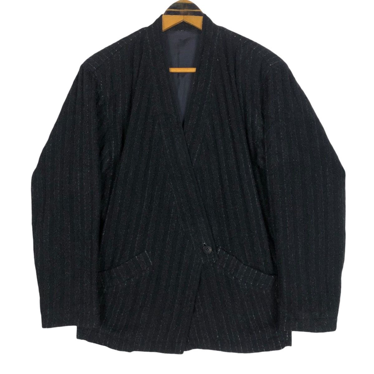 Issey Miyake Vintage 80s Issey Miyake Striped Kimono Coat Size M / US 6-8 / IT 42-44 - 1 Thumbnail