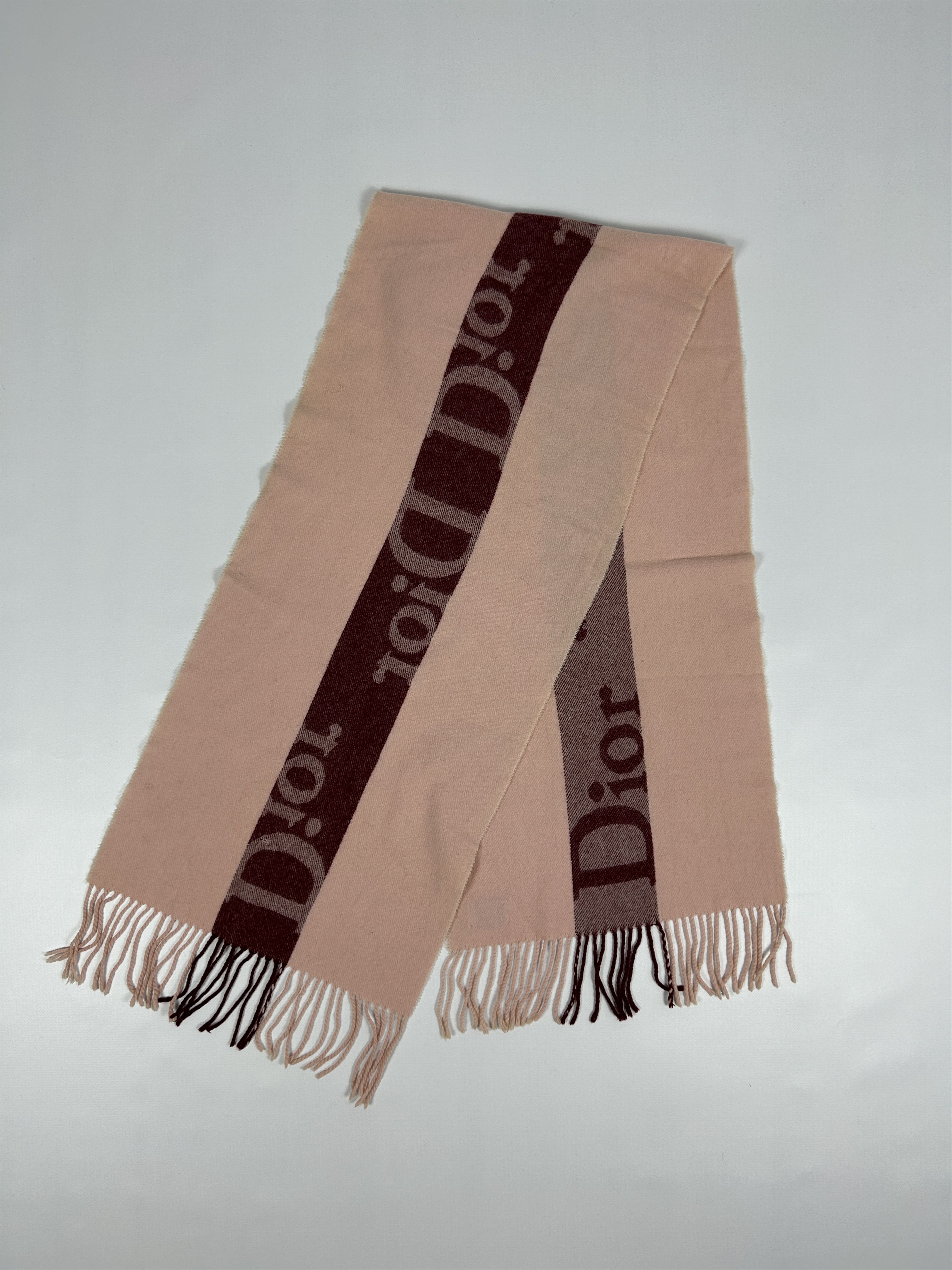 Dior Vintage Dior big logo merino wool and cashmere scarf Size ONE SIZE - 3 Thumbnail