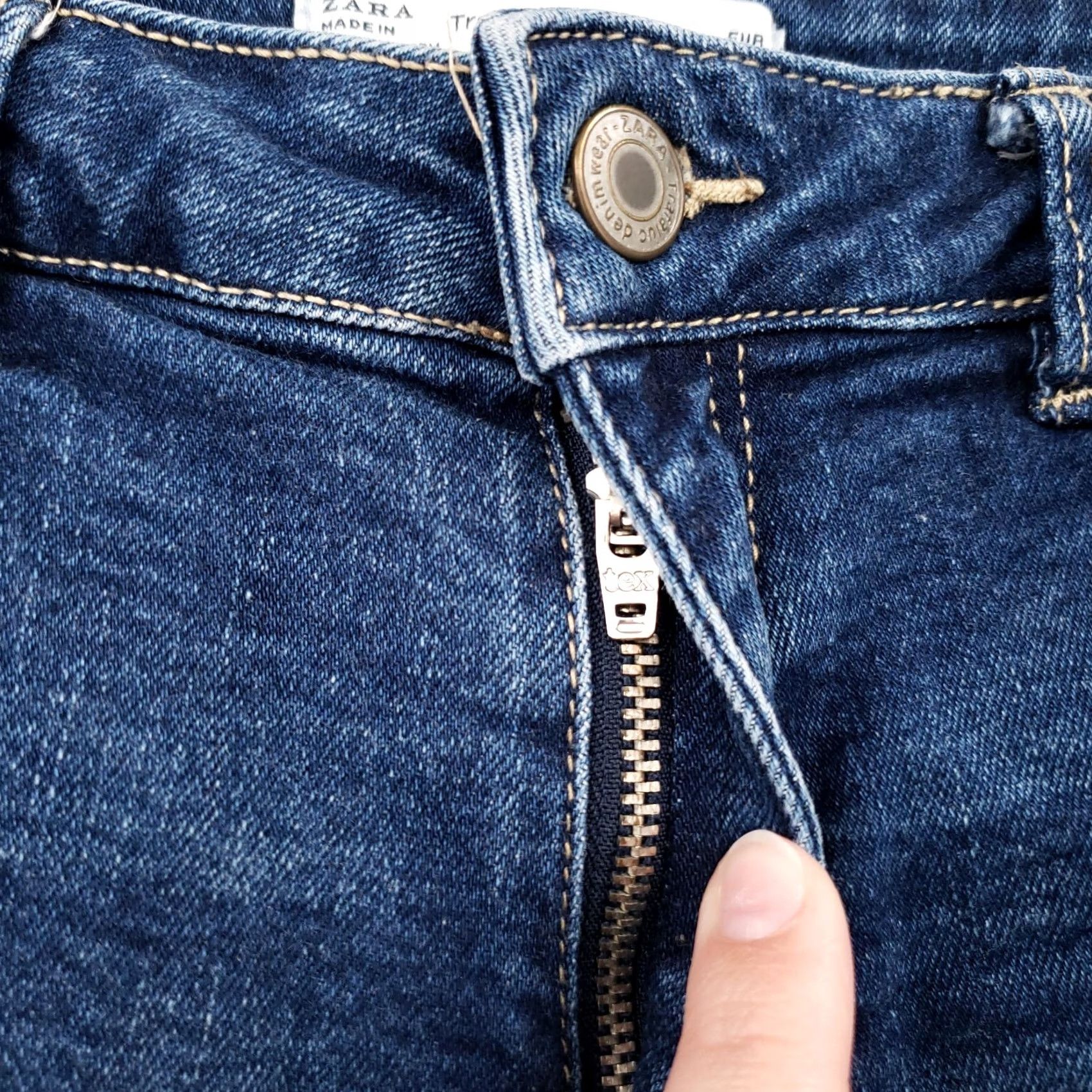 Zara Zara Pants Womens 4 Blue Trafaluc Shorts Mid Rise Wash Hot Cuffed Denim Size 27" / US 4 / IT 40 - 3 Thumbnail