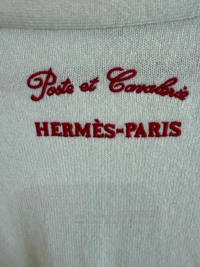 Hermes Hermes Beige Cashmere Open Cardigan with Red Snowman and S Size XS / US 0-2 / IT 36-38 - 4 Thumbnail