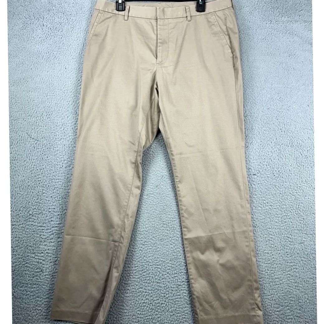 Bonobos Bonobos Pants Mens 34X30 Wednesday Tan Khakis Slim Stretch Flat Front Pockets Slim Badged Casual Size US 34 / EU 50 - 2 Thumbnail