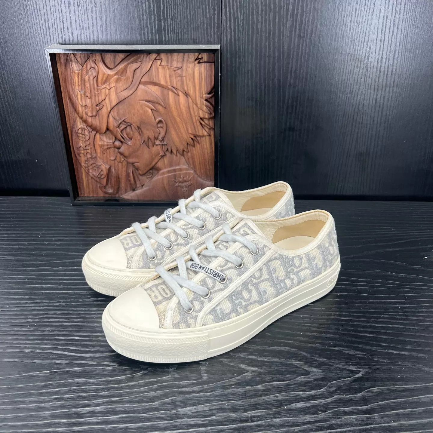 Dior DIOR Walk'n'Dior Gray Embroidered 37.5 Shoes Size US 7 / IT 37 - 1 Thumbnail