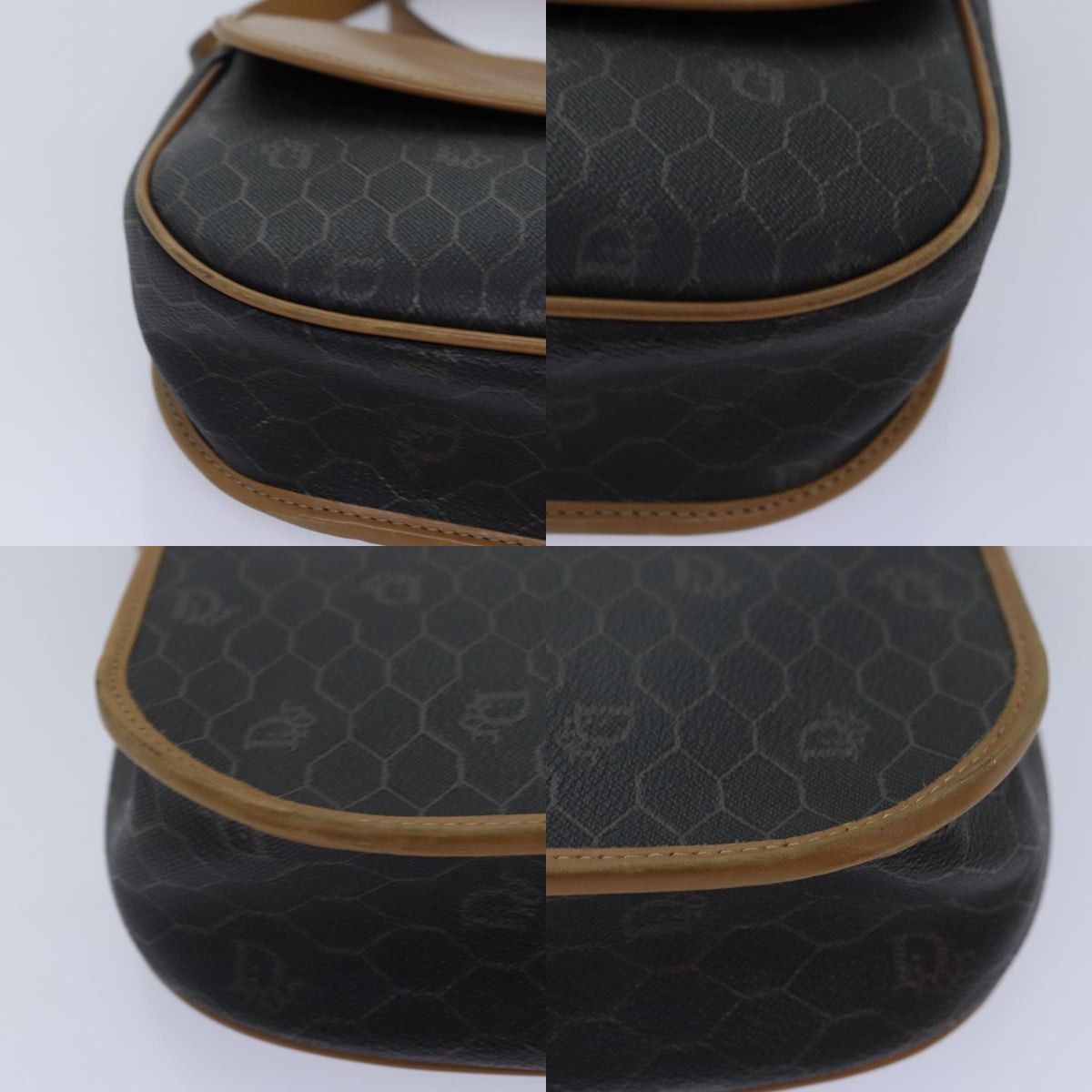 Dior DIOR Honeycomb Canvas Shoulder Bag Pvc Leather Black Gold Size ONE SIZE - 10 Thumbnail