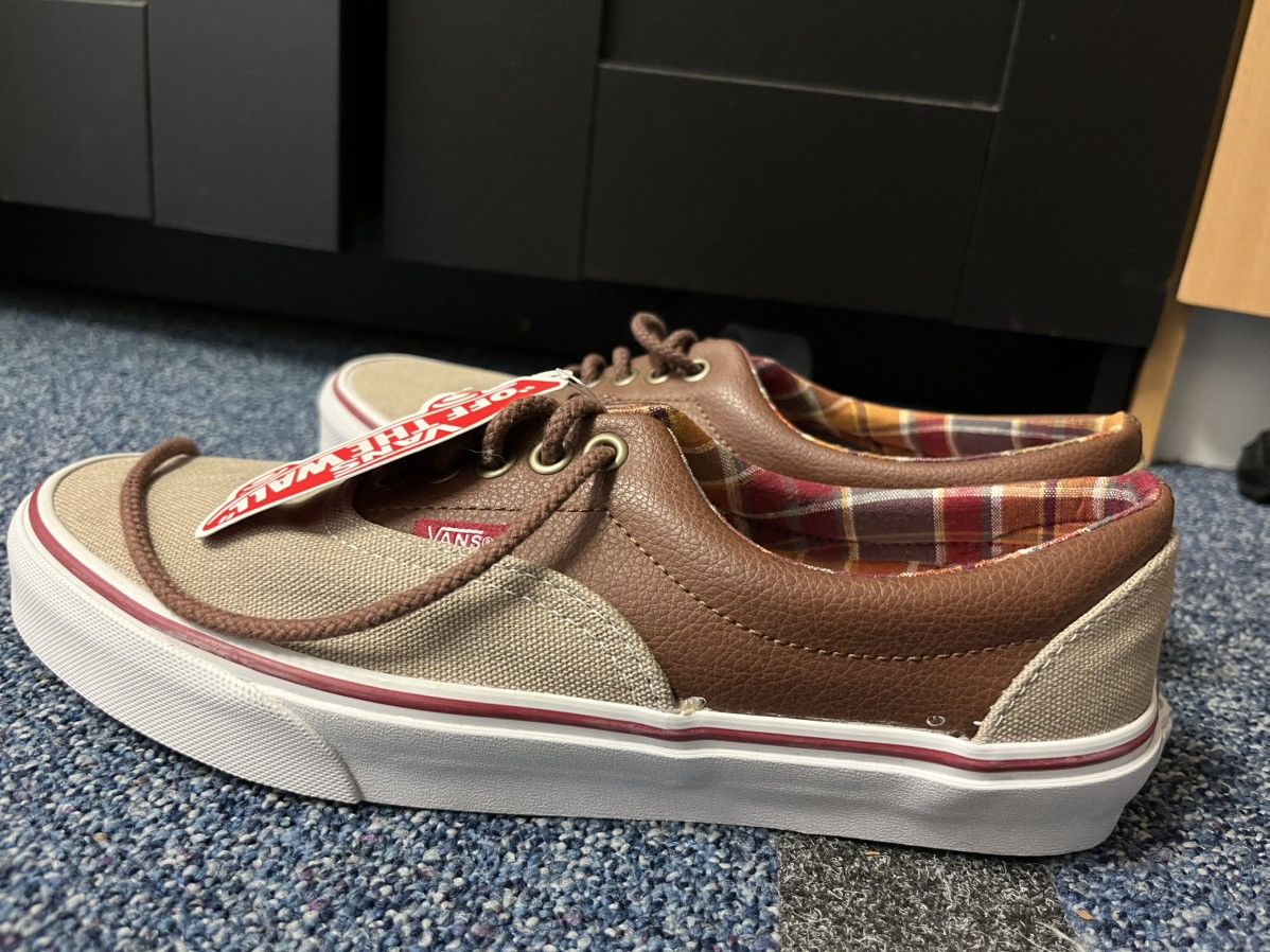 Vans Vans Era 59 Beige/Brown Leather & Canvas Sneakers Size US 8 / IT 38 - 2 Thumbnail