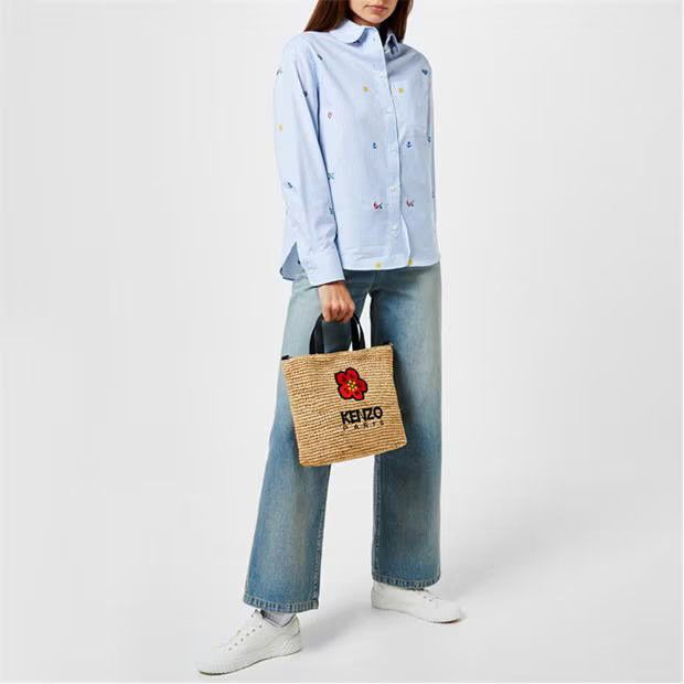 Kenzo o1g2r1mq1024 Pixel Striped Shirt in Light Blue Size L / US 10 / IT 46 - 6 Thumbnail