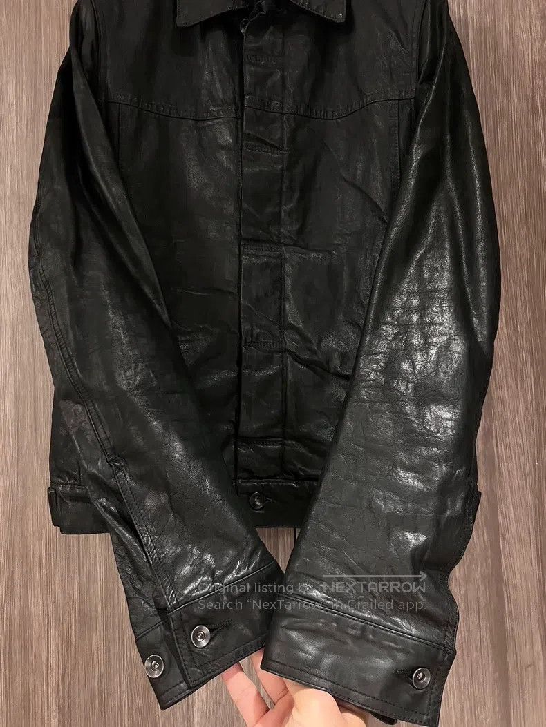 Rick Owens Rick Owens Wax Coated Leather Sleeve Denim Jacket and Cott Size US S / EU 44-46 / 1 - 2 Thumbnail