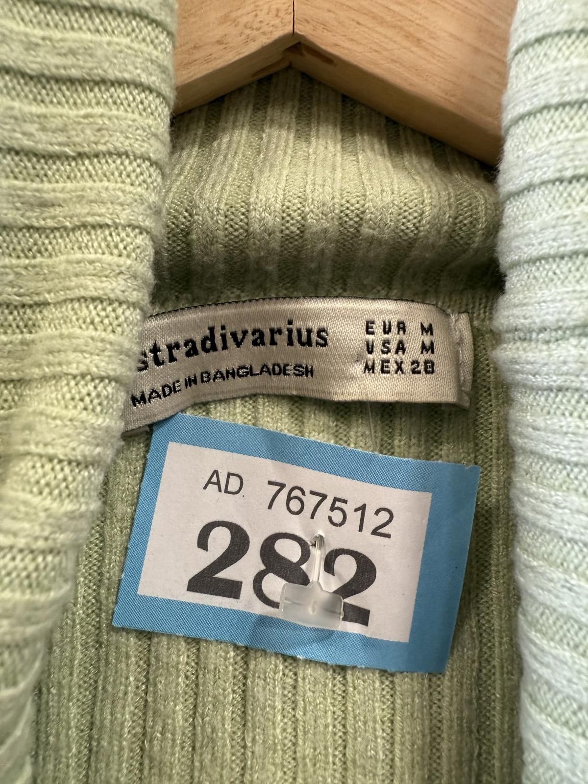 Designer Light Green Ribbed Turtleneck Sweater Size M / US 6-8 / IT 42-44 - 4 Thumbnail