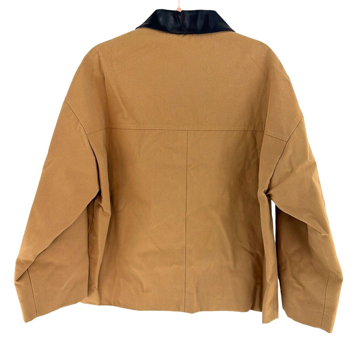 Maje Maje Women's Beige Cotton Coat With Leather Collar Size 42 Size L / US 10 / IT 46 - 6 Thumbnail