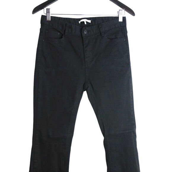 Oak + Fort Oak + Fort Black Fit & Flare Fringe Shark Raw Hem Jeans Size 28" / US 6 / IT 42 - 2 Thumbnail