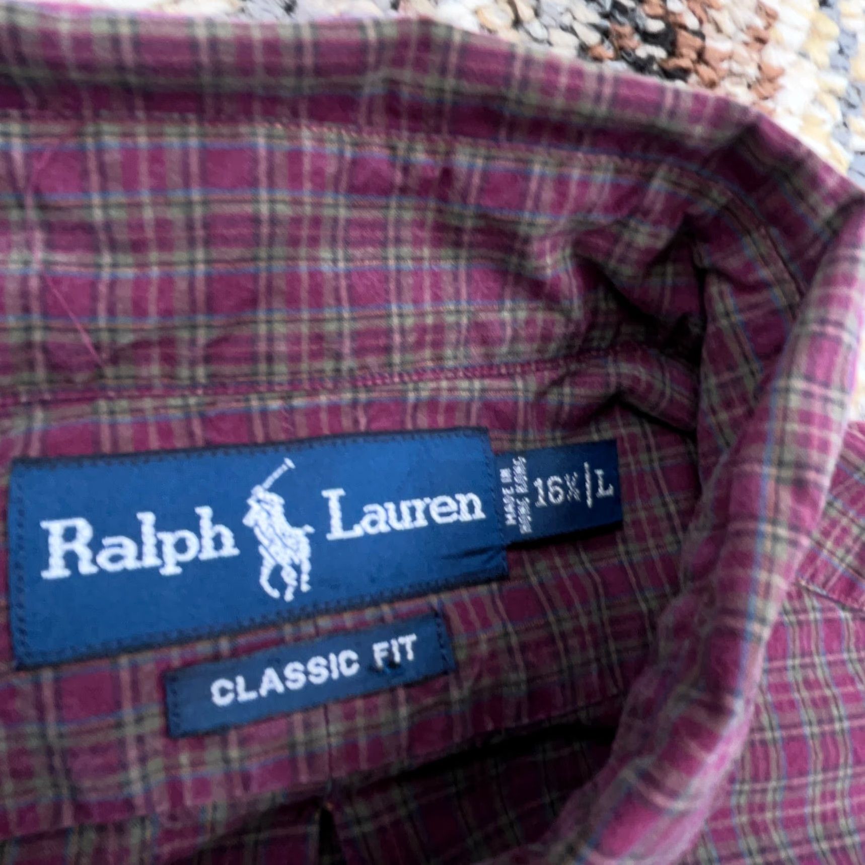 Ralph Lauren Ralph Lauren Button-Up Shirt Men Large Plaid Red Cotton Classic Fit 2XL Size 48R - 5 Thumbnail