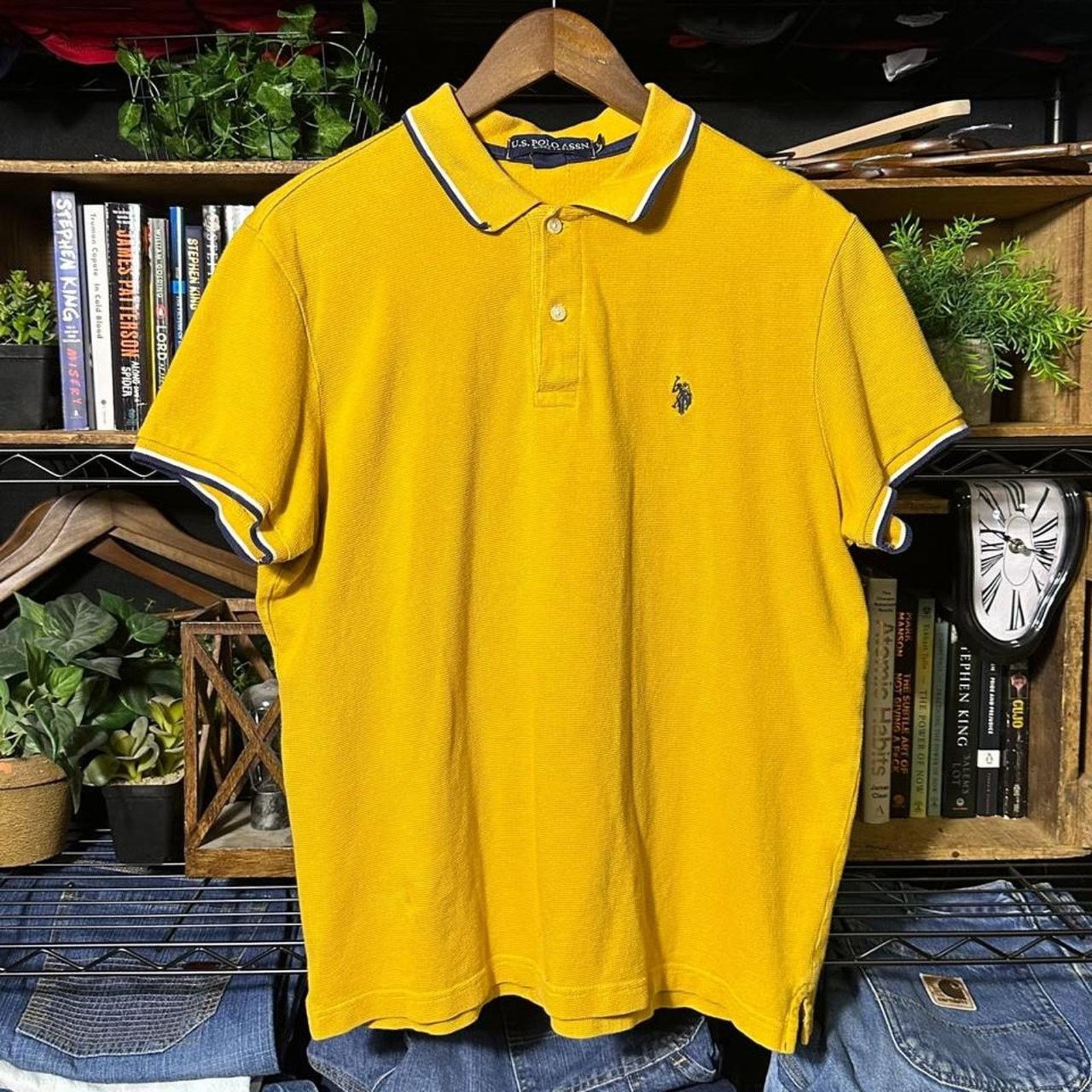 U.S. Polo Assn. Vintage U.S. Polo Assn. Golf Polo Shirt Yellow Medium Shirt Size US M / EU 48-50 / 2 - 1 Thumbnail