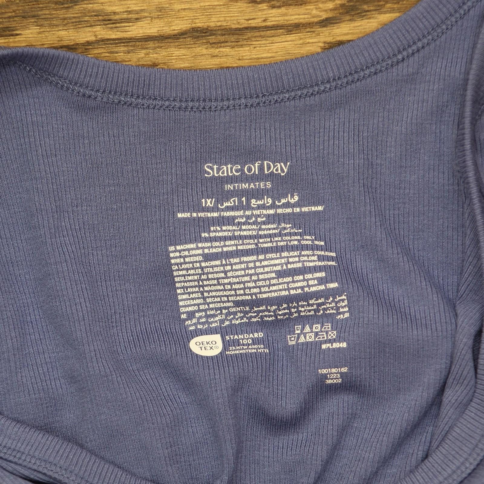 Designer Nwt State Of Day Tank Top 100180162wn Nightfall Blue 1x Size XL / US 12-14 / IT 48-50 - 4 Thumbnail