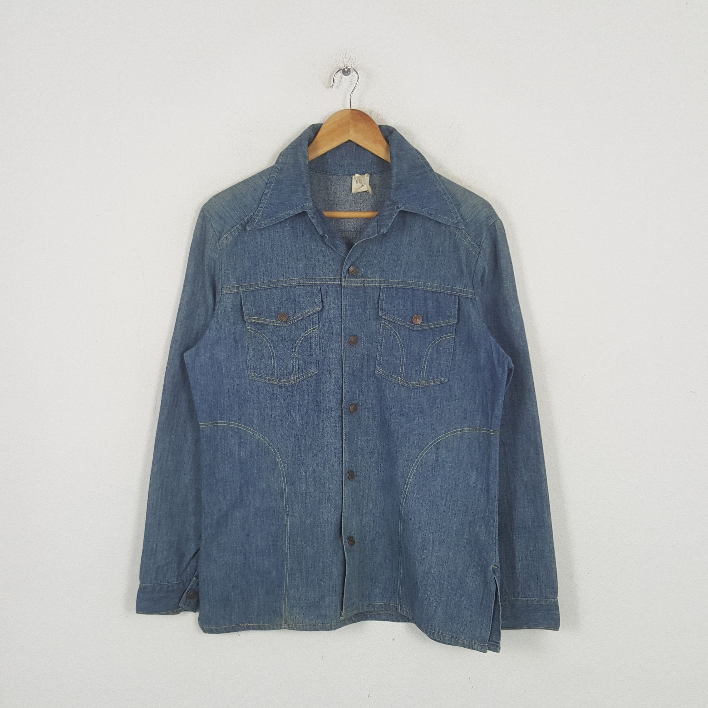 Japanese Brand Vintage Tiger Embroidery Japanese Bikers Denim Shirt RR9 Size US L / EU 52-54 / 3 - 3 Thumbnail