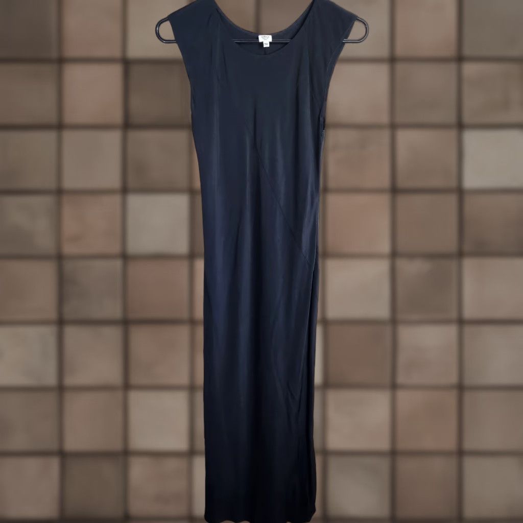 Vintage Wilfred Womens Dress |0| Black 100% Silk Sleeveless Midi Shift Dress Size XS / US 0-2 / IT 36-38 - 1 Thumbnail