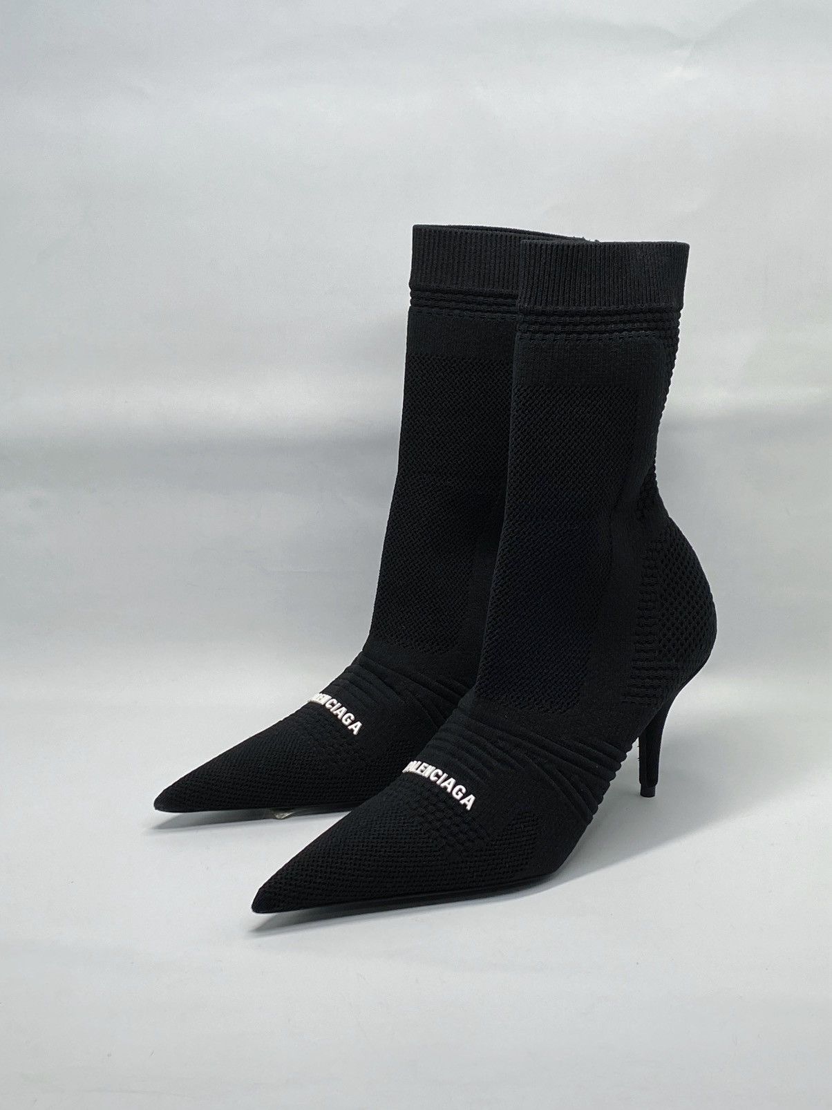 Balenciaga Balenciaga Knife 2.0 logo-appliquéd stretch-knit ankle boots Size US 6 / IT 36 - 5 Thumbnail