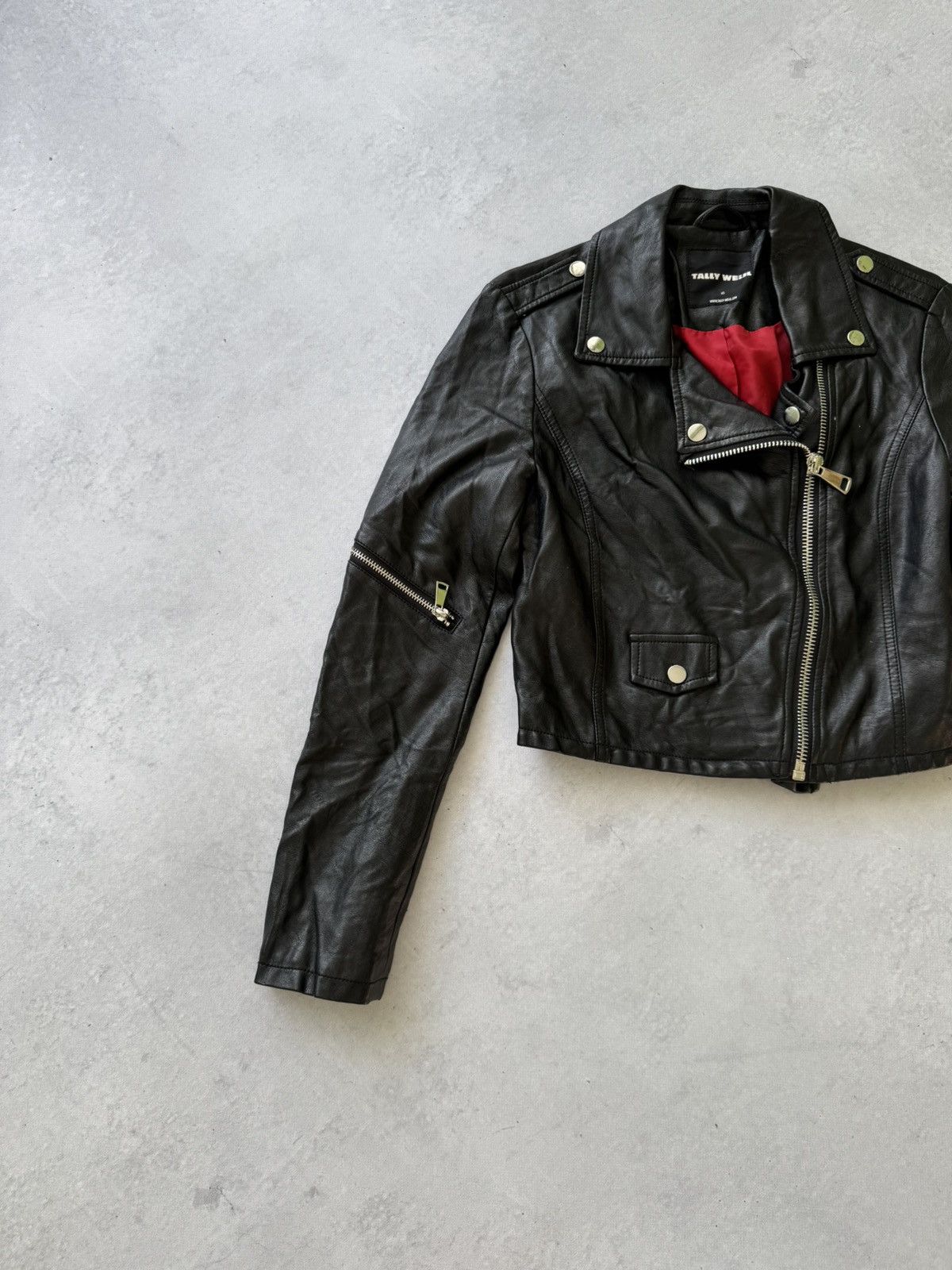 If Six Was Nine Rare Vintage Genuine Leather Cropped Jacket Avant Garde Size XS / US 0-2 / IT 36-38 - 2 Thumbnail