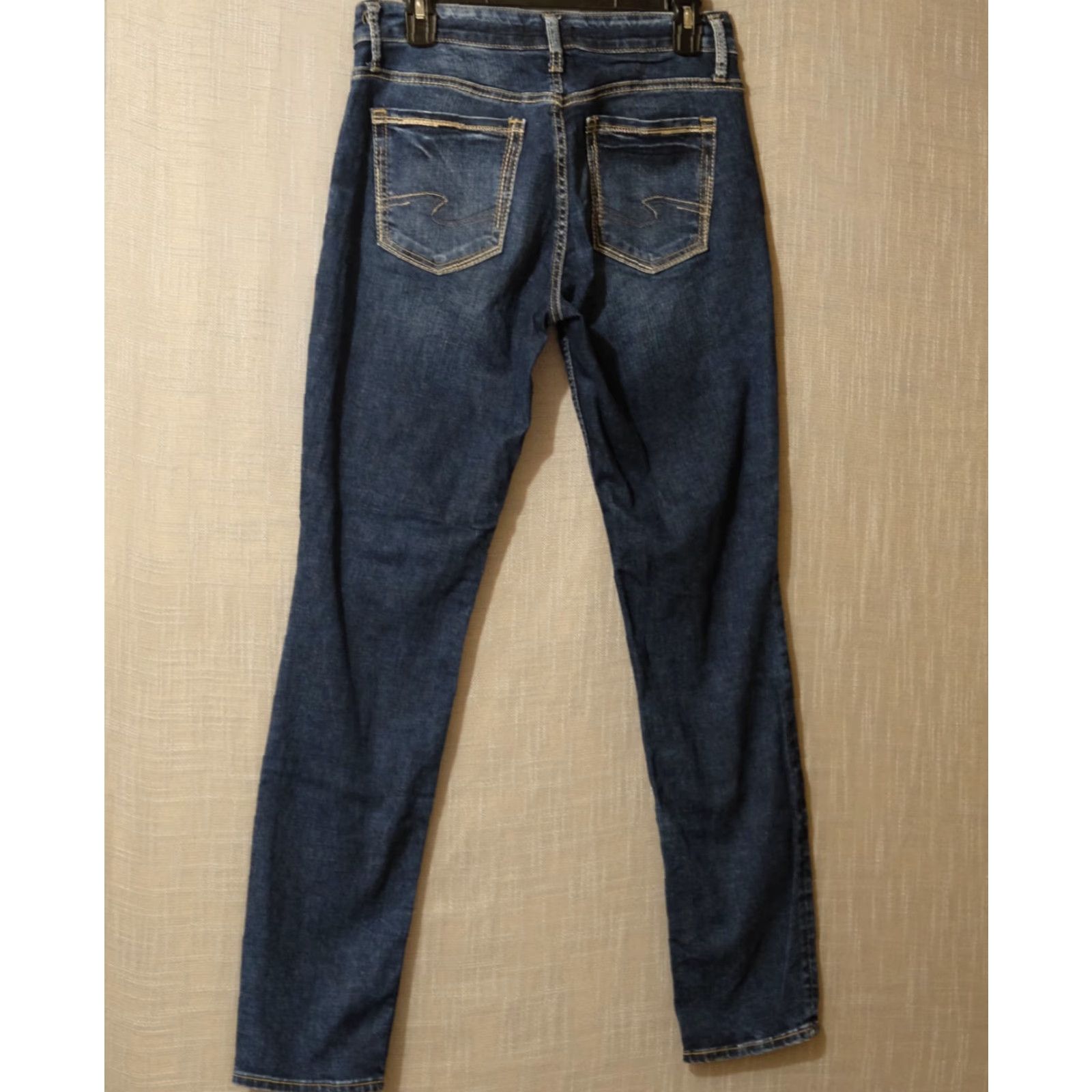 Silver Jeans Co. Silver Jeans Boyfriend Jeans Stretch Women's Size 27 Regular 27x29 Blue Denim 5-Pocket Rise Mid Inseam 31in - Cotton Polyester Spandex Size 27" / US 4 / IT 40 - 5 Thumbnail
