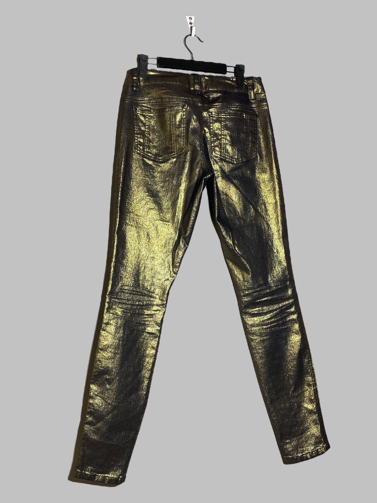 Alice + Olivia Alice + Olivia Shimmer Gold Women’s Pants Made In USA Size 30" / US 8 / IT 44 - 2 Thumbnail