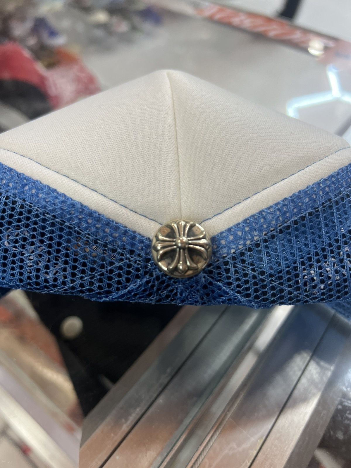 Chrome Hearts Chrome Hearts Blue Cemetery Triple Cross Trucker Size ONE SIZE - 2 Thumbnail