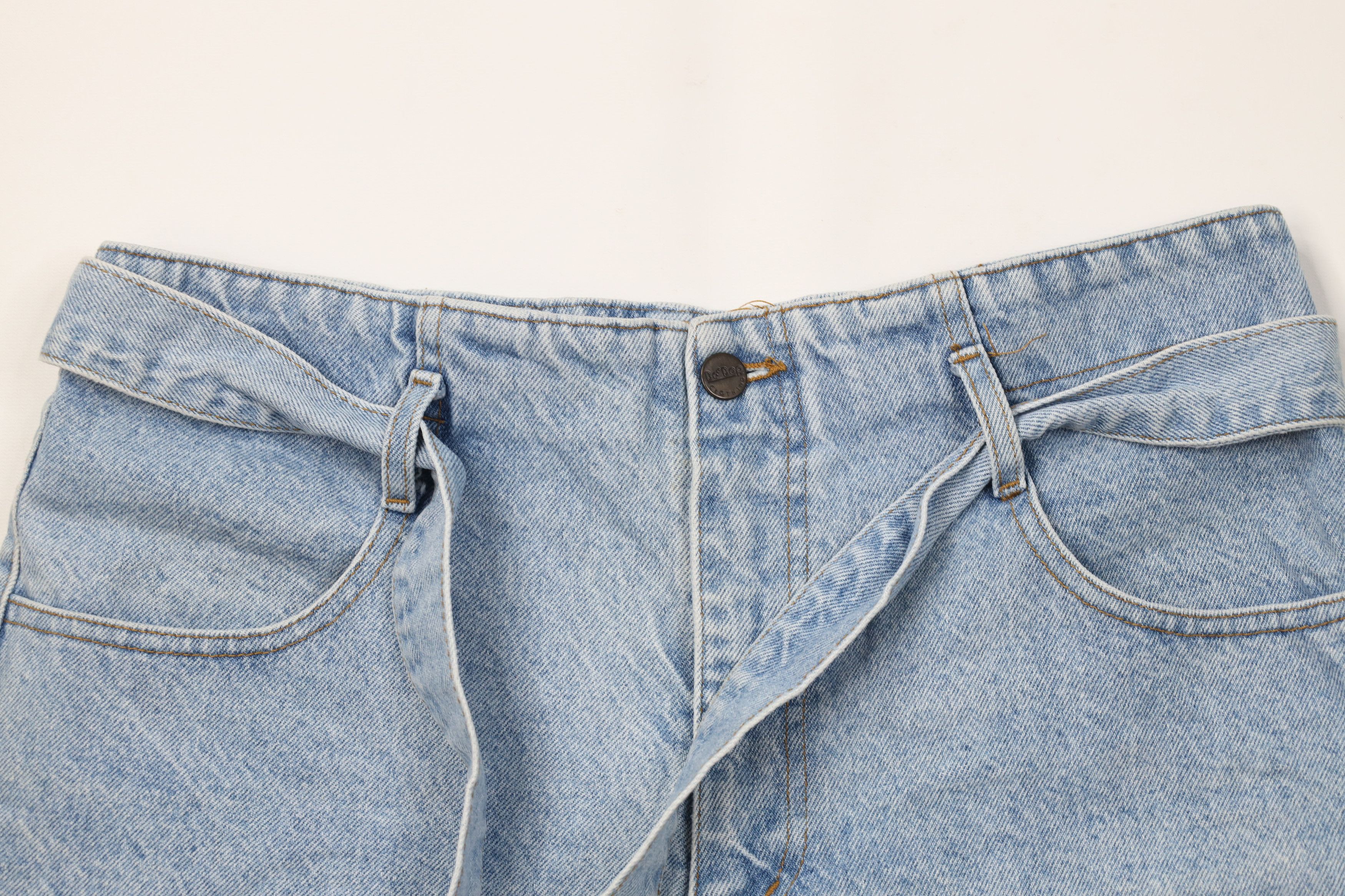 Vintage Vintage 90s Streetwear Tie Front Denim Jean Shorts USA Size 34" / US 12 / IT 48 - 2 Thumbnail