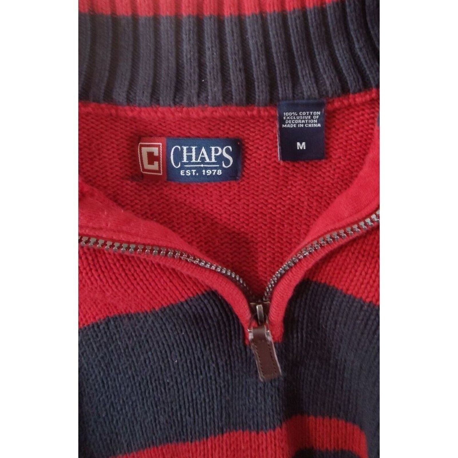 Chaps CHAPS RALPH LAUREN 90'S VINTAGE SWEATER 1/4 Zip Medium Red Size US M / EU 48-50 / 2 - 7 Thumbnail