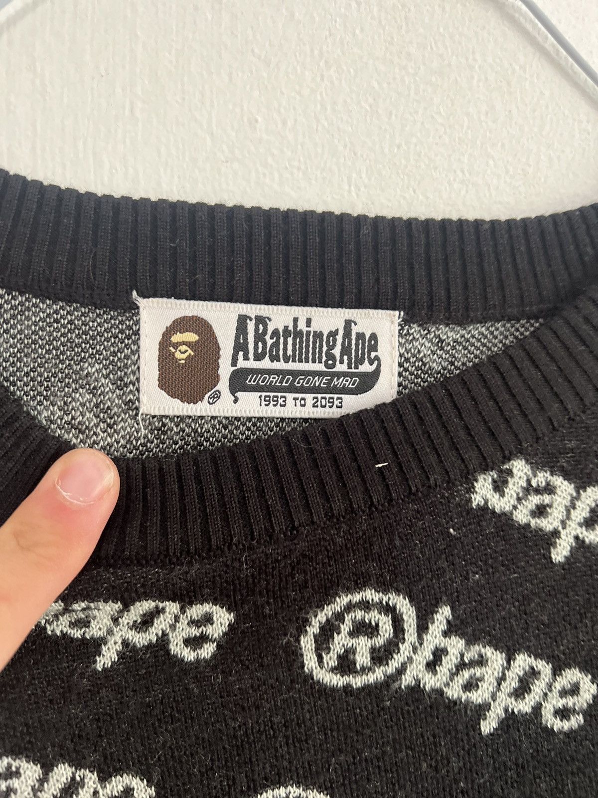 Bape Bape logo print Long sleeve knitwear Size US M / EU 48-50 / 2 - 8 Thumbnail