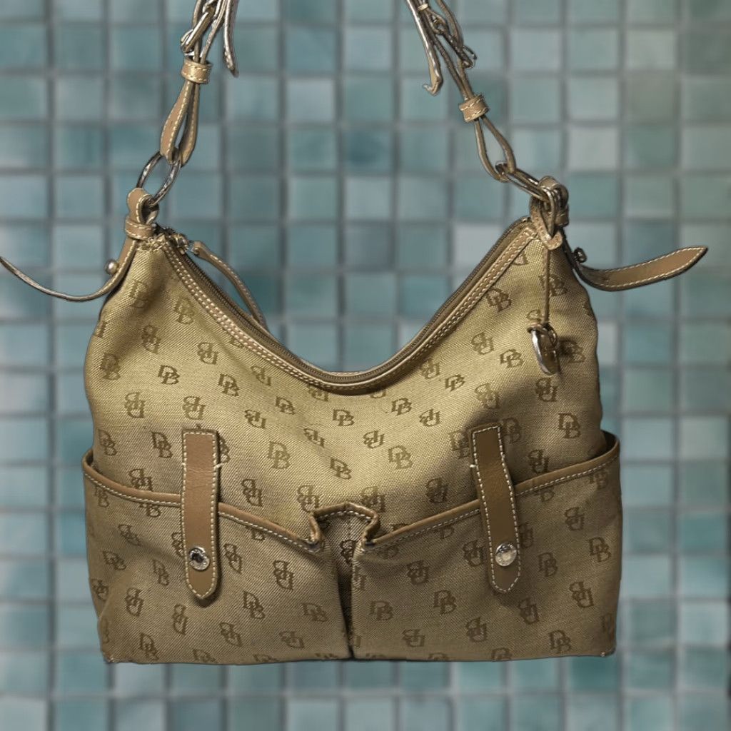 Dooney & Bourke VINTAGE Dooney & Bourke bucket bag Satchel Canvas Tan Brown Large Women Size ONE SIZE - 1 Thumbnail