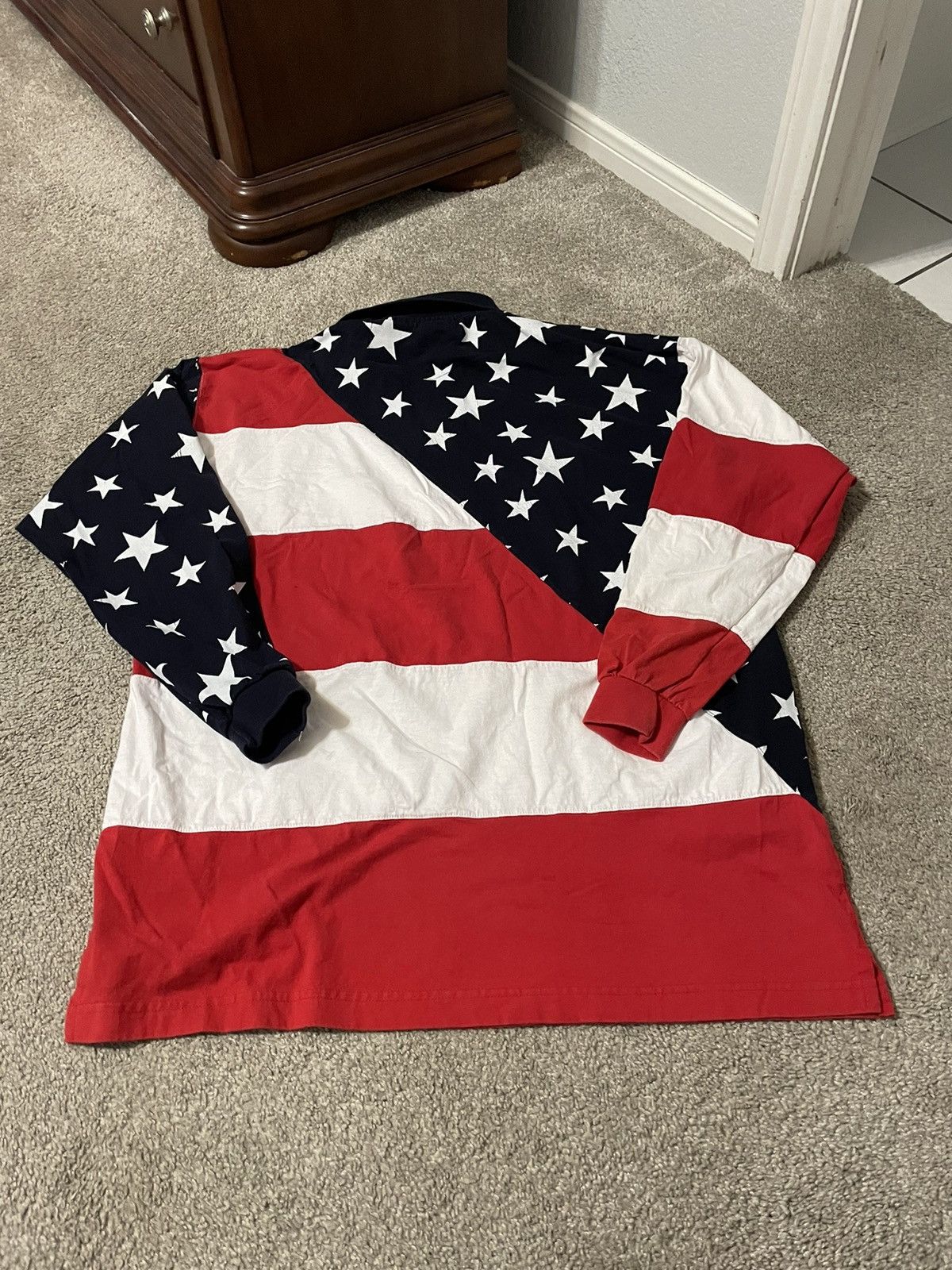 Other Vintage 90s American Flag Polo Shirt XXL All Over Print Size US XXL / EU 58 / 5 - 2 Thumbnail