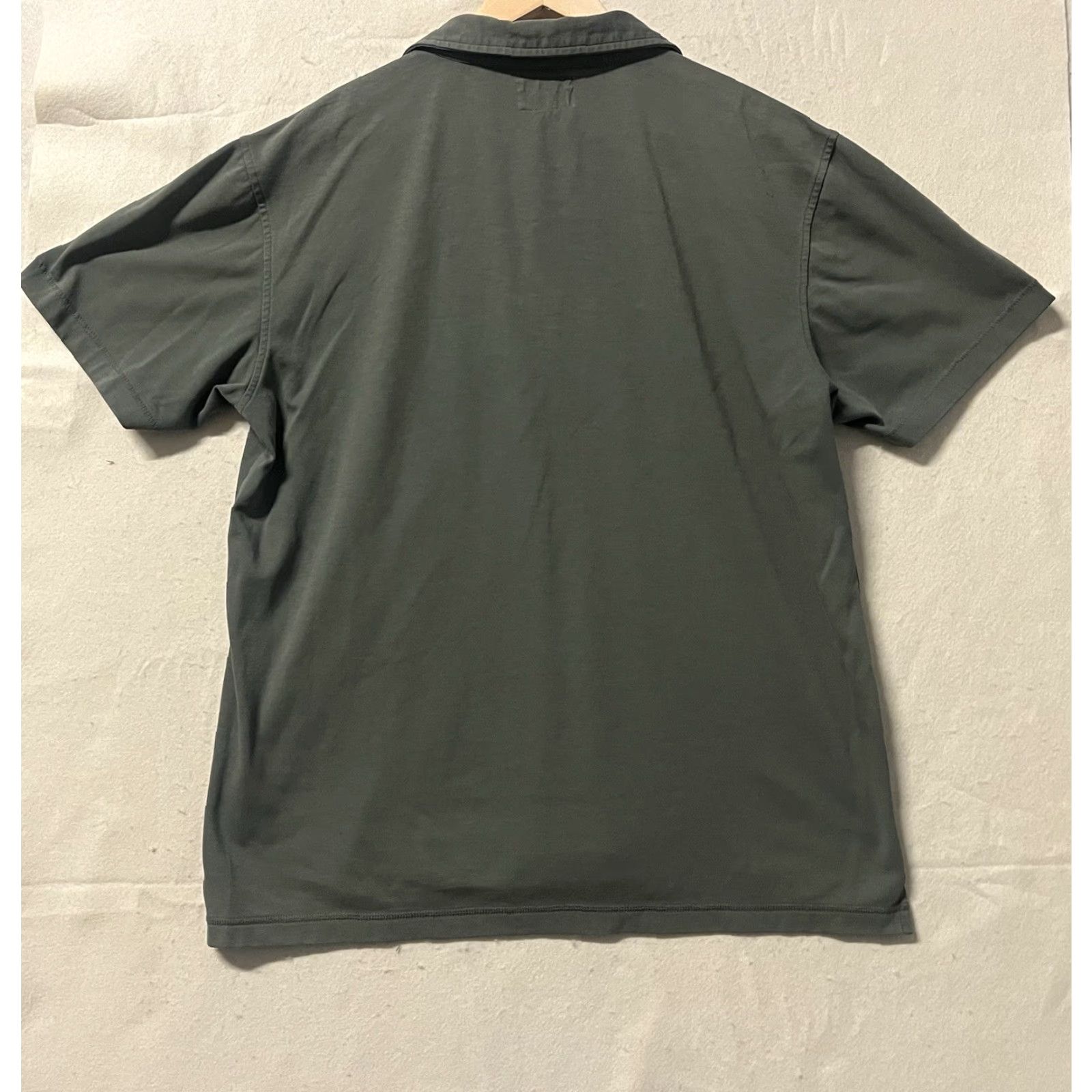 Vintage Linksoul Polo Shirt Short Sleeve Button-Up Men L Green Solid Casual Cotton Size US L / EU 52-54 / 3 - 2 Thumbnail