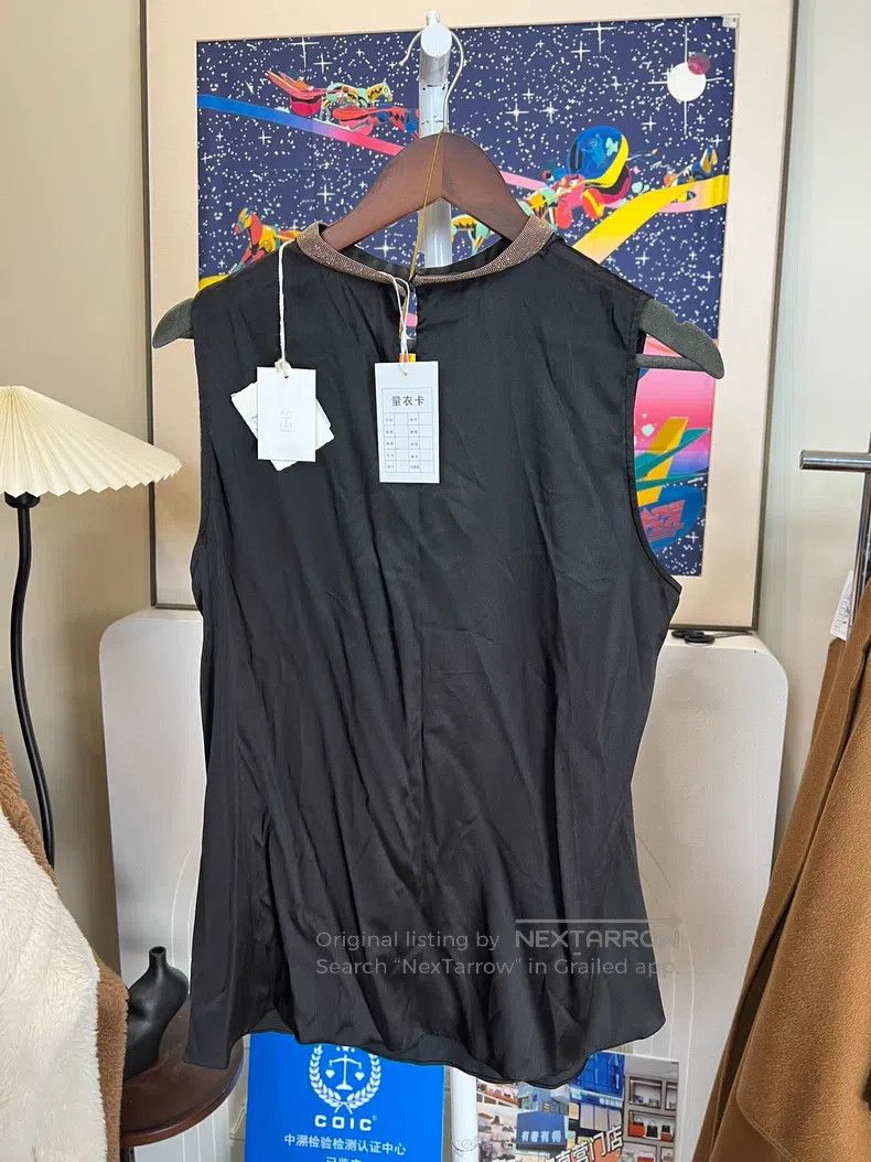 Brunello Cucinelli Brunello Cucinelli Black Sleeveless Top Size XXL / US 16-18 / IT 52-54 - 2 Thumbnail