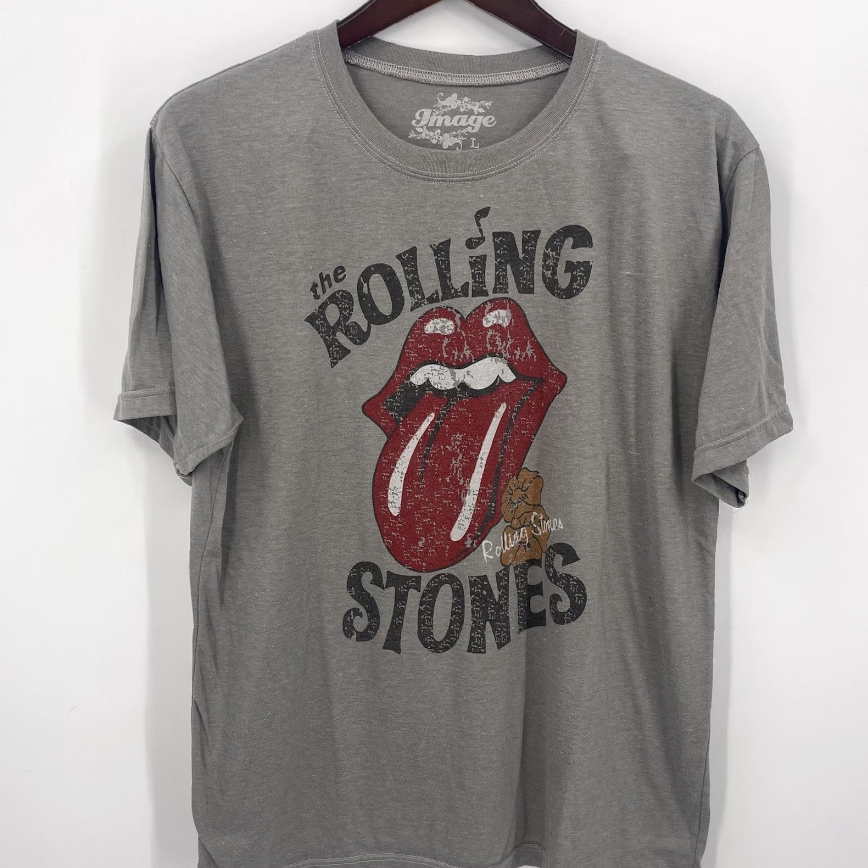 Vintage Image Rolling Stones Tshirt Womens Large Gray Short Sleeve Band Tee Size L / US 10 / IT 46 - 2 Thumbnail
