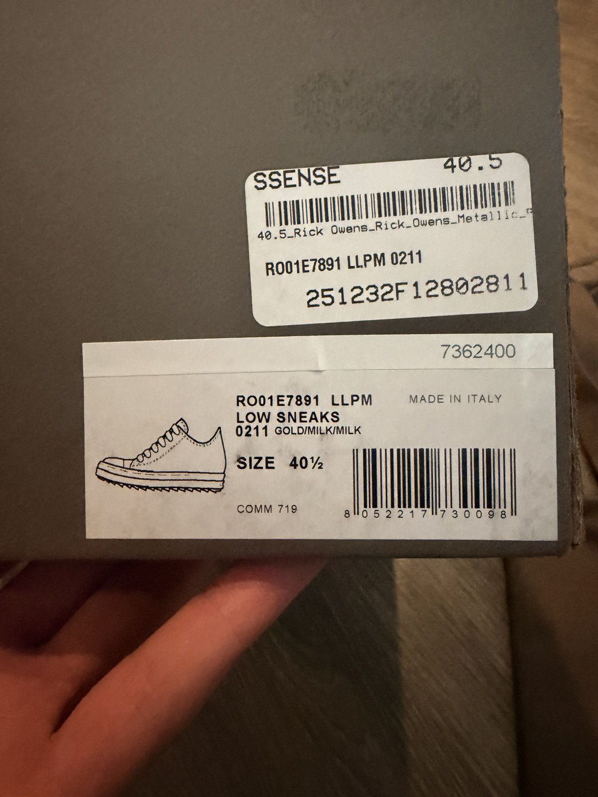 Rick Owens Rick Owens Metallic Gold Ramones Low Size 40.5 Brand New Size US 7.5 / EU 40-41 - 11 Thumbnail
