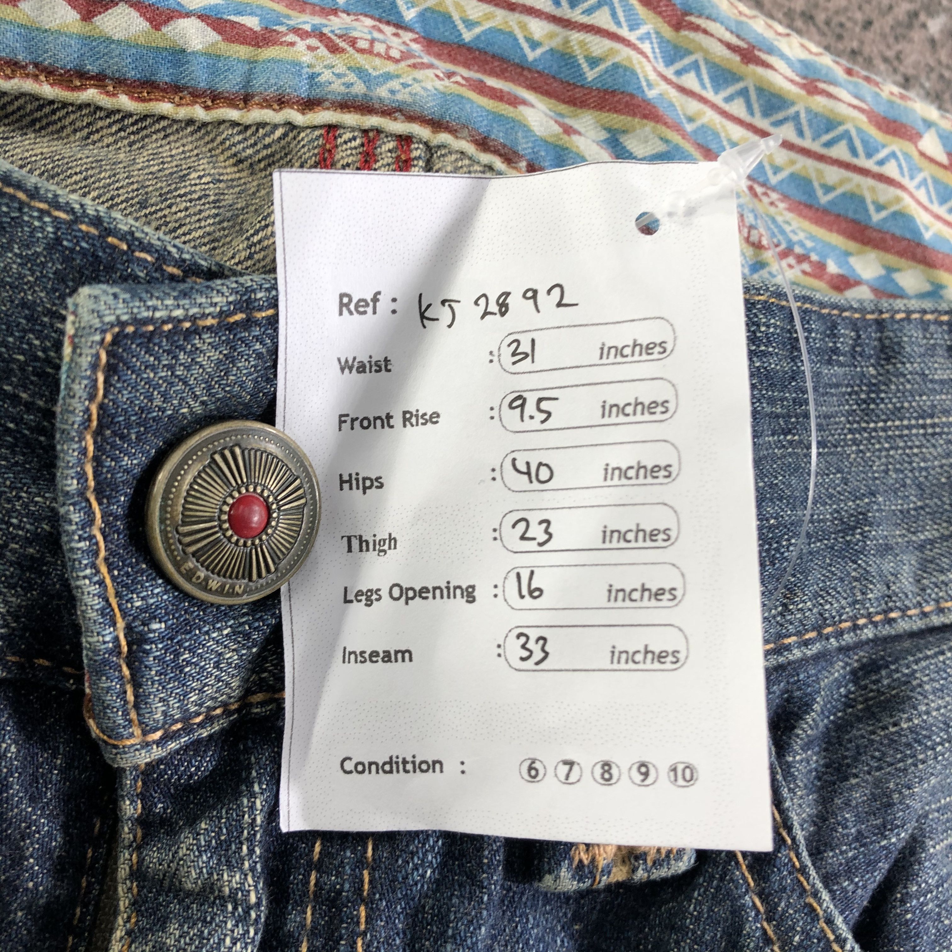 Edwin Edwin XV Jeans Ripped Denim KJ2892 Size US 28 / EU 44 - 10 Thumbnail