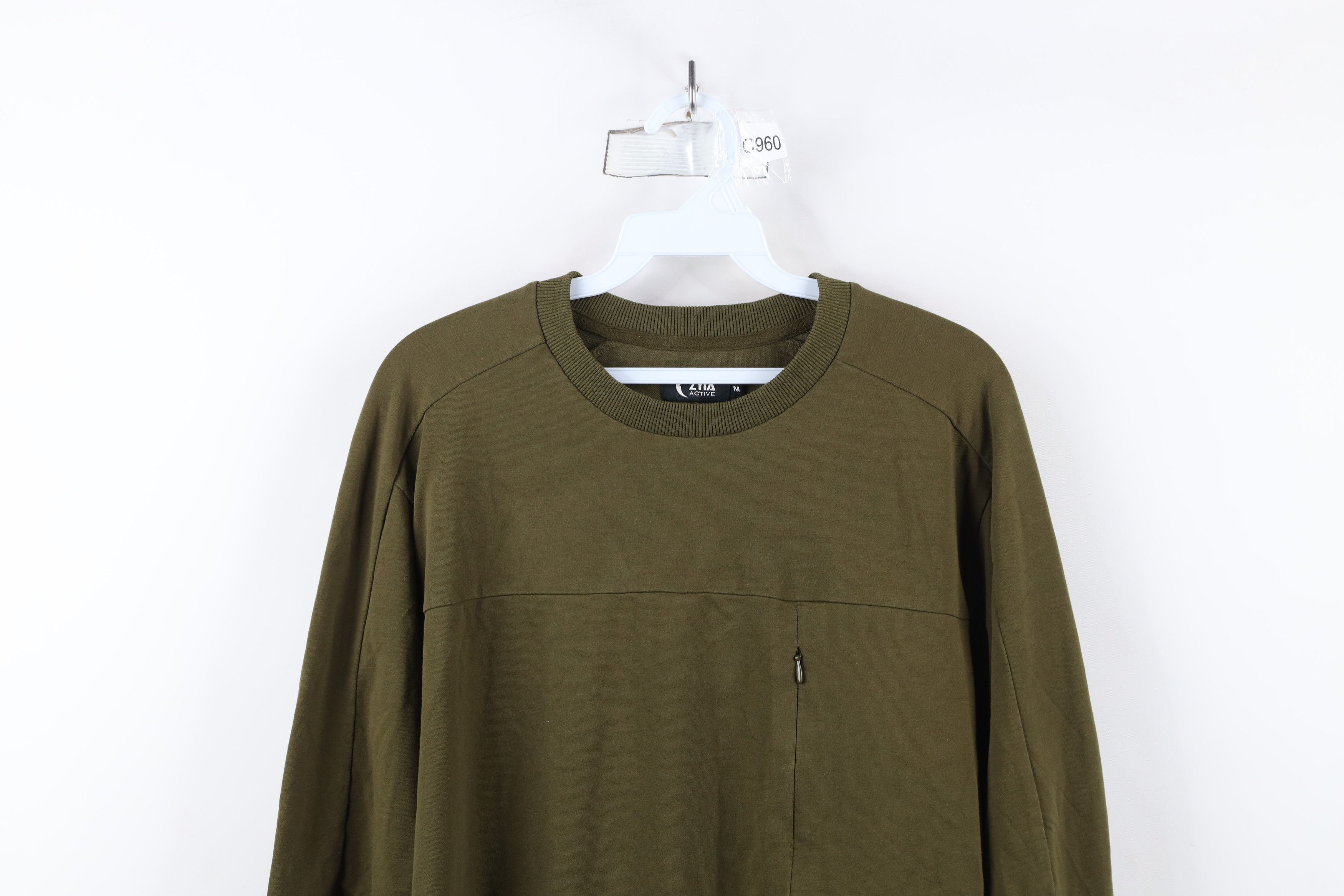 Vintage Zyia Active Blank French Terry Crewneck Sweatshirt Green Size M / US 6-8 / IT 42-44 - 2 Thumbnail
