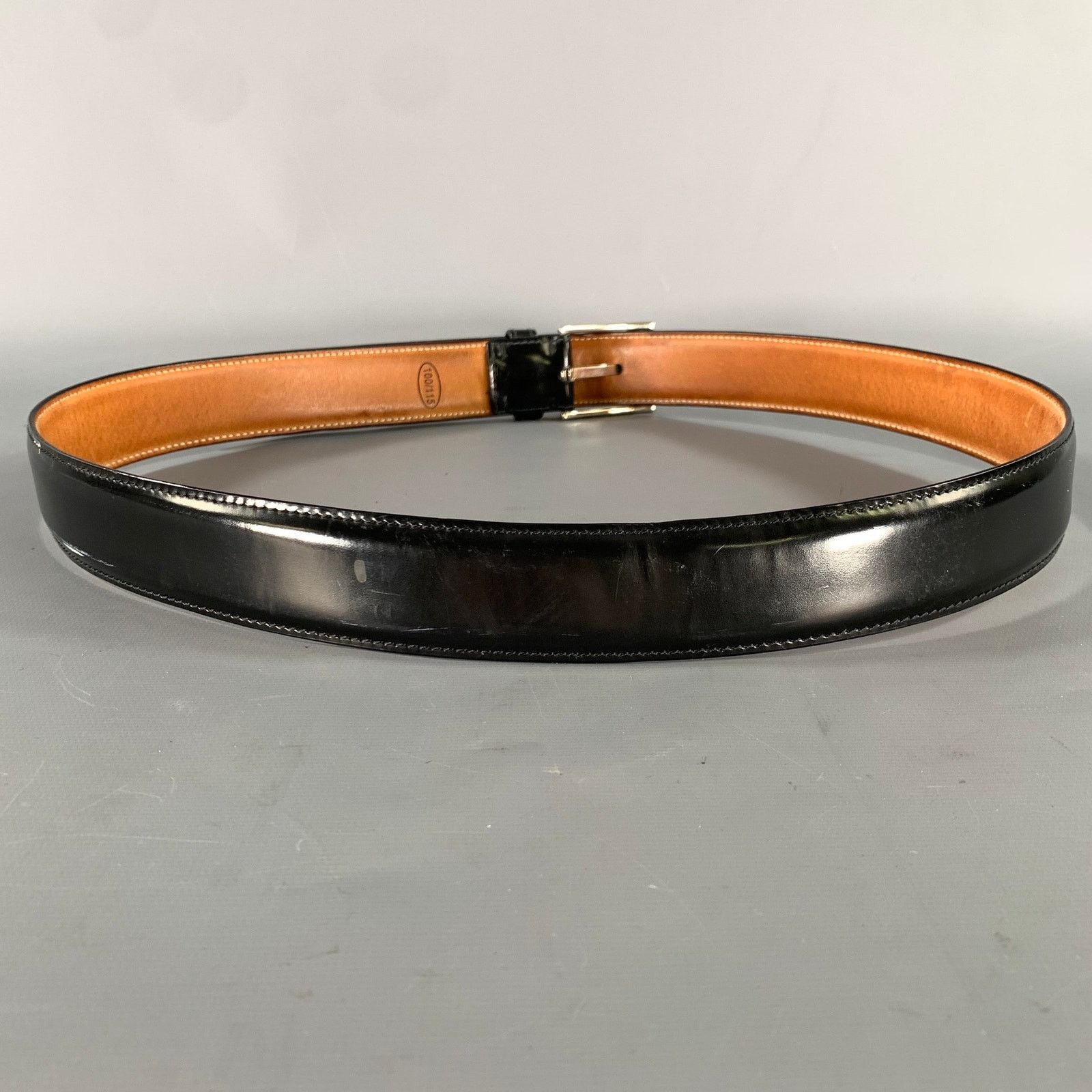 Sutor Mantellassi SUTOR MANTELLASSI Size 38 Black Solid Leather Belt Size 38 - 3 Thumbnail