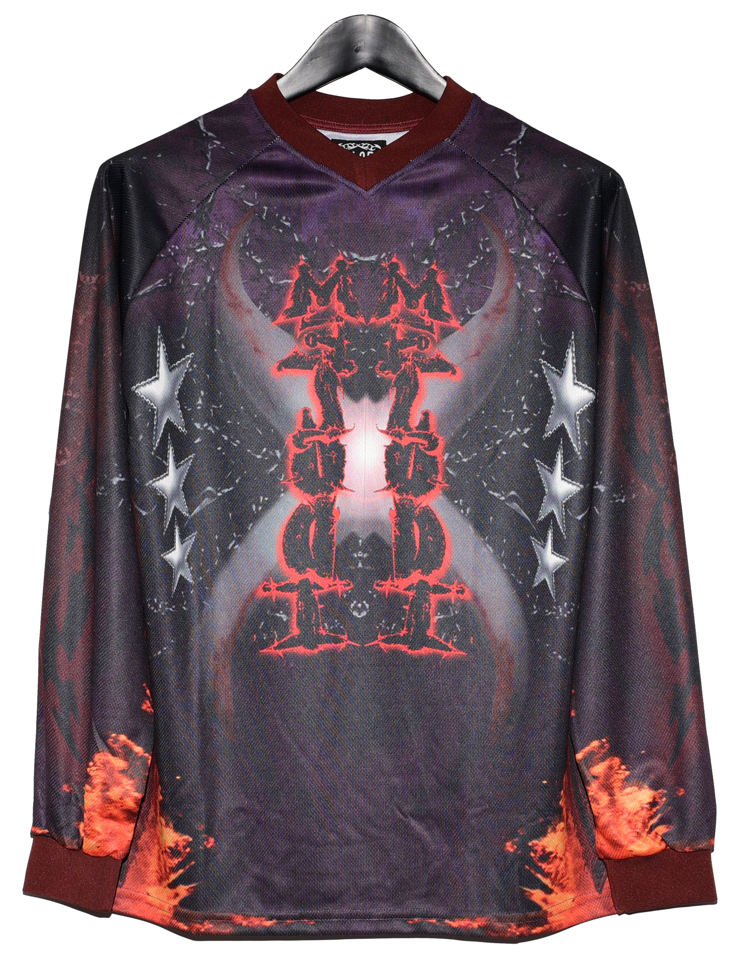 image of Dover Street Market Ec Melodi 'world Of Shit' Mx Jersey in Burgandy, Men's (Size Large)