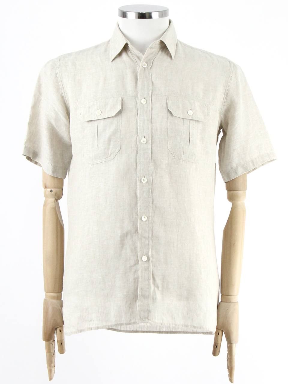 Gran Sasso GRAN SASSO Beige linen shirt Size US M / EU 48-50 / 2 - 1 Thumbnail