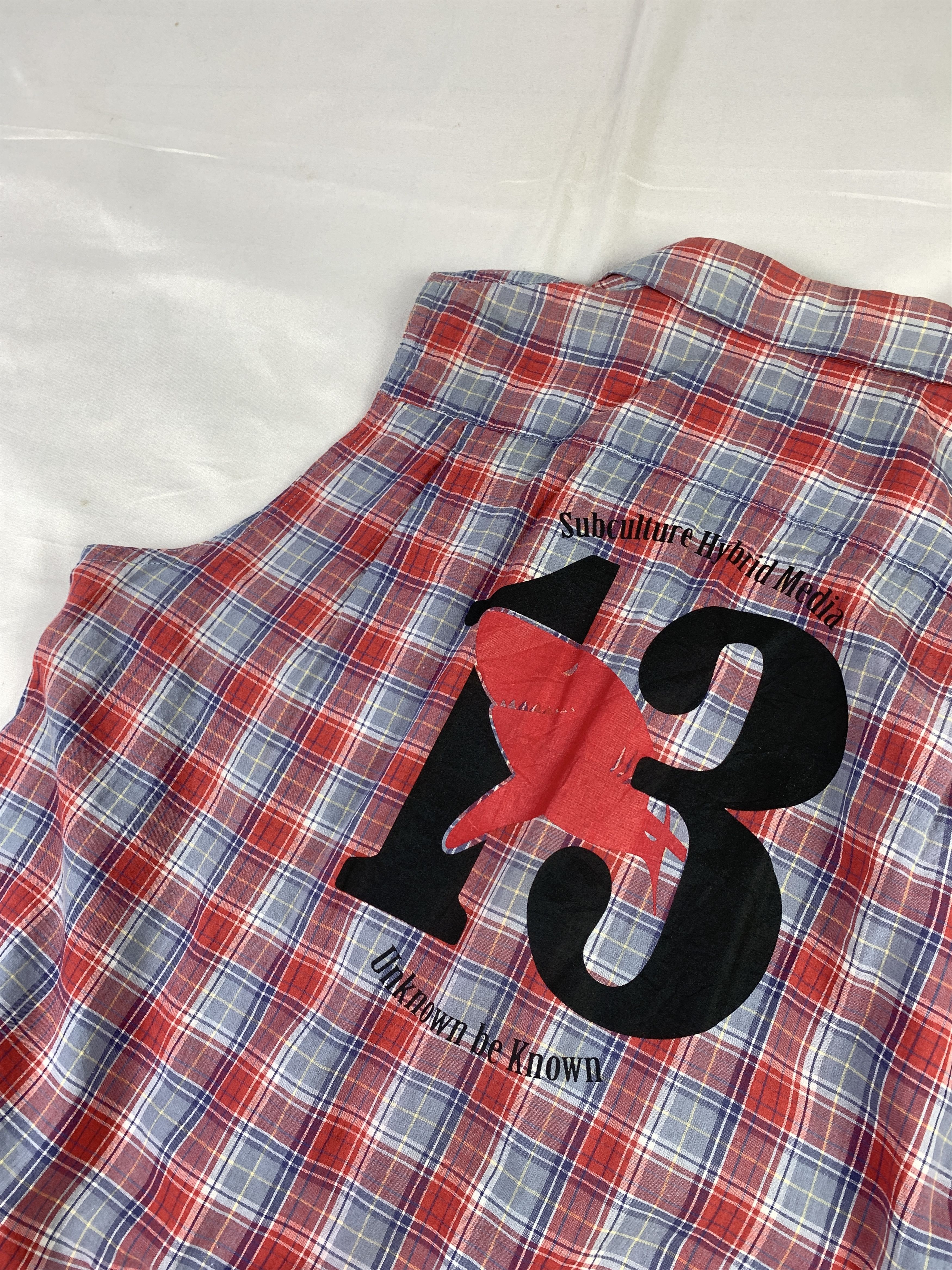 Fubu FUBU Plaid Studded Snap Sleeveless Shirt (M) Size M / US 6-8 / IT 42-44 - 4 Thumbnail