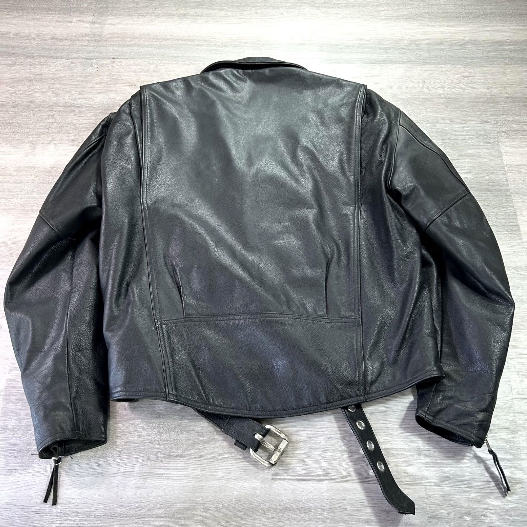 Harley Davidson VINTAGE Harley-Davidson Mens Jacket 48 Leather Black Biker Motorcycle Riding USA Jacket/Coat Short Zip Pockets Size US M / EU 48-50 / 2 - 2 Thumbnail