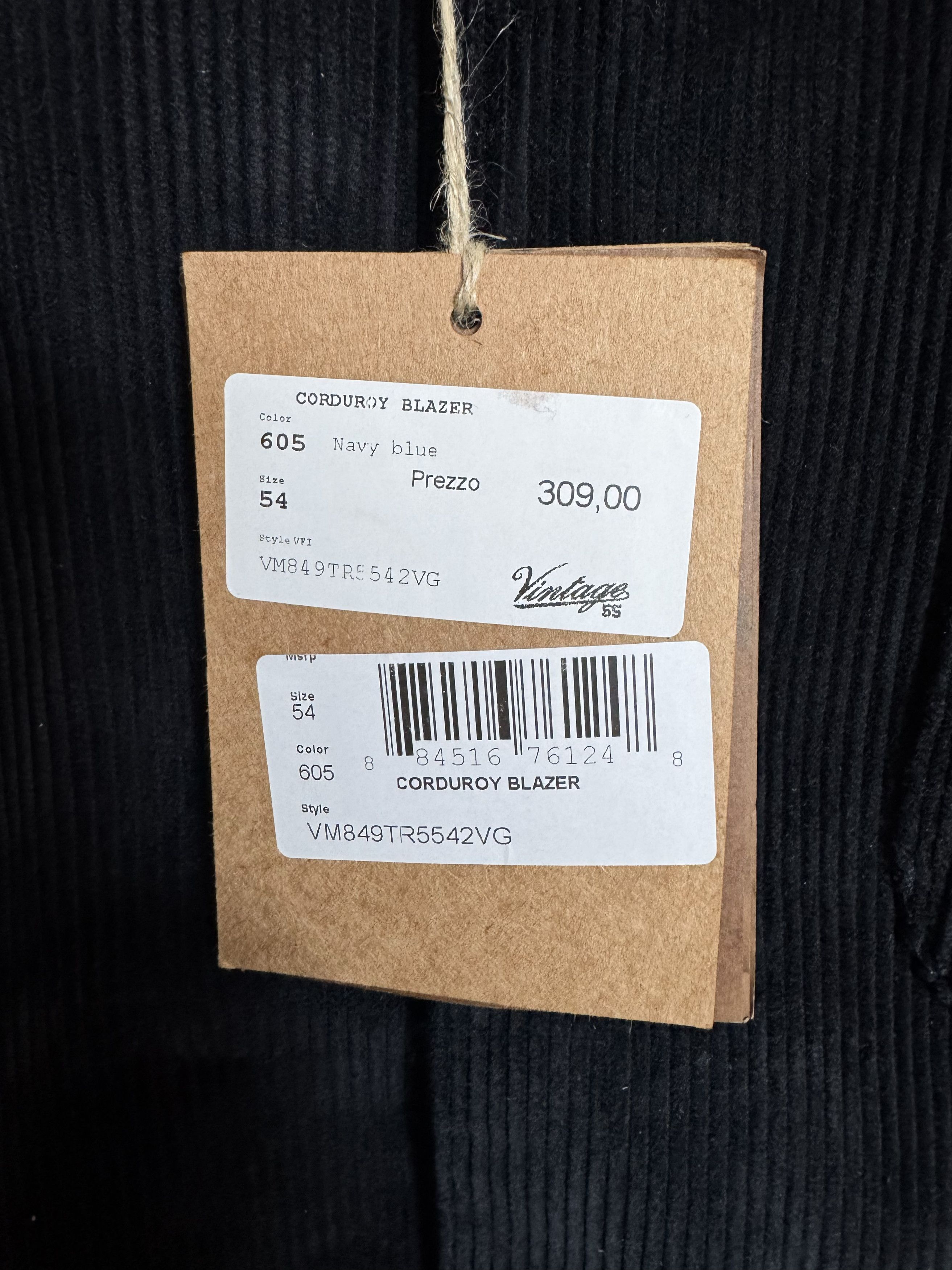 Other Corduroy Blazer (Navy) Size 54R - 4 Thumbnail