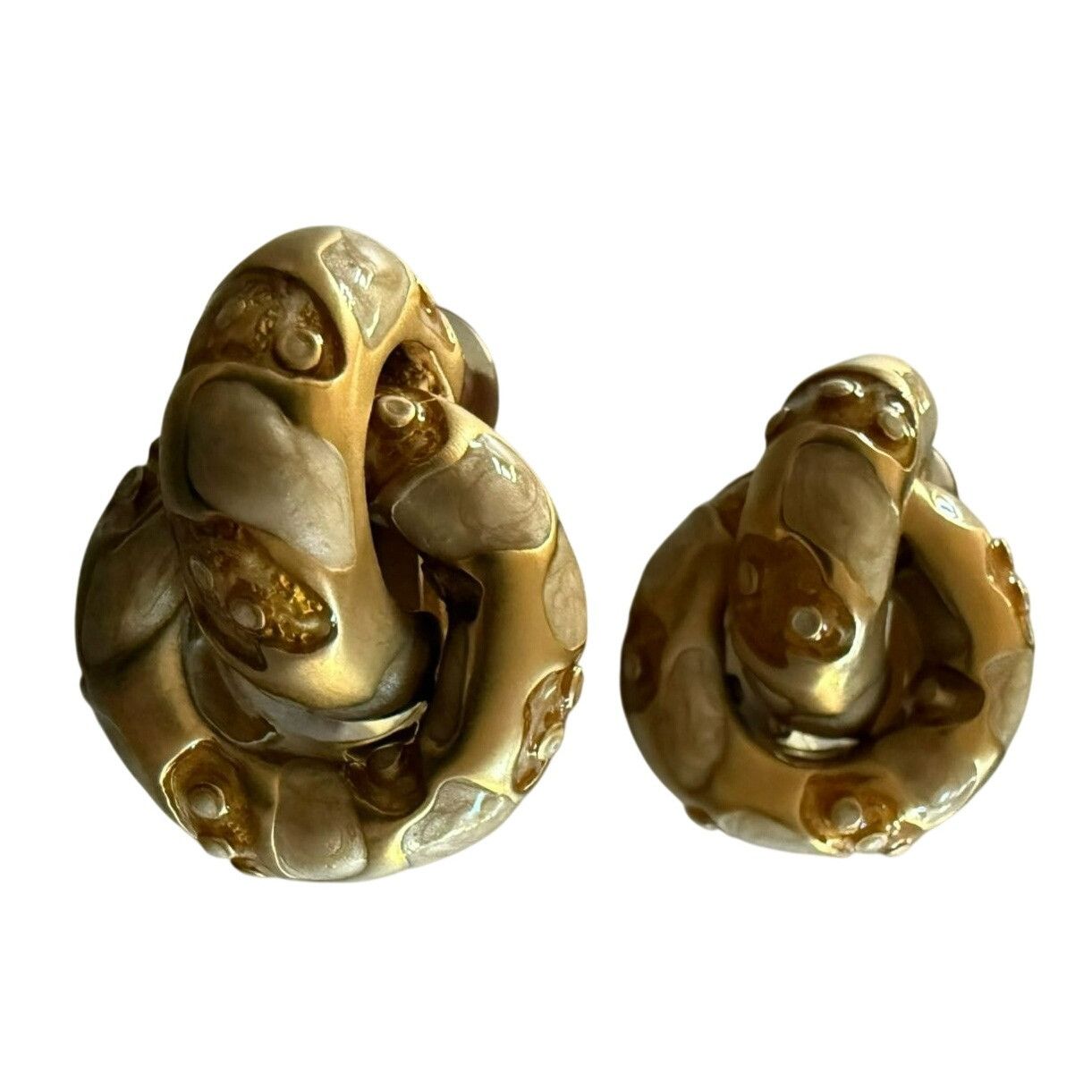 Other Vintage 80s St John Sculptural Abstract Pebbled Goldtone Cli Size ONE SIZE - 1 Thumbnail