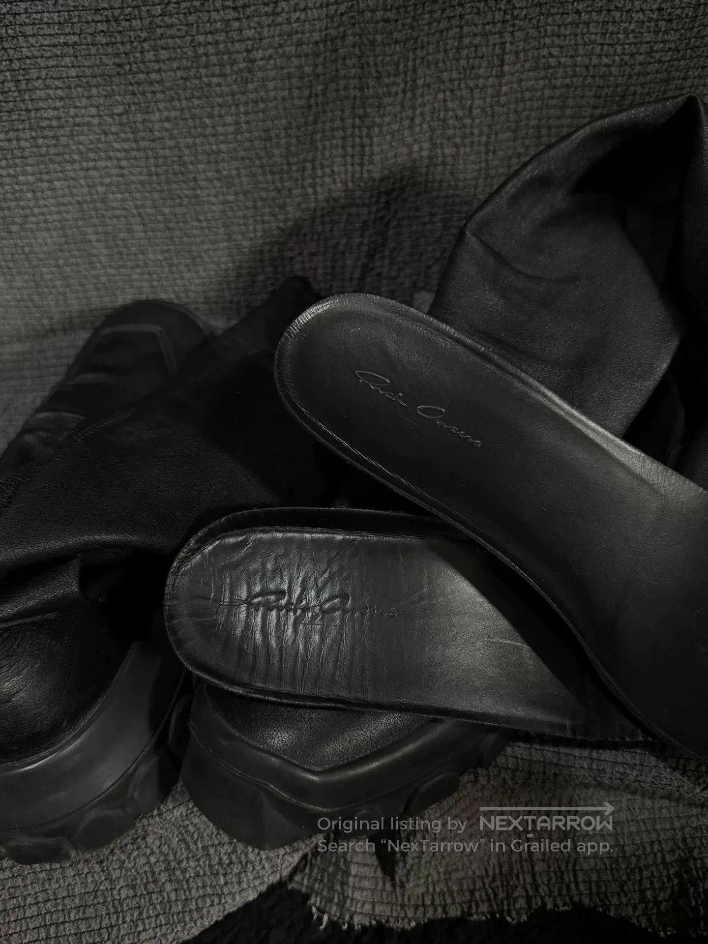 Rick Owens black leather tank sole boots by Rick Owens. Size US 7.5 / EU 40-41 - 9 Thumbnail