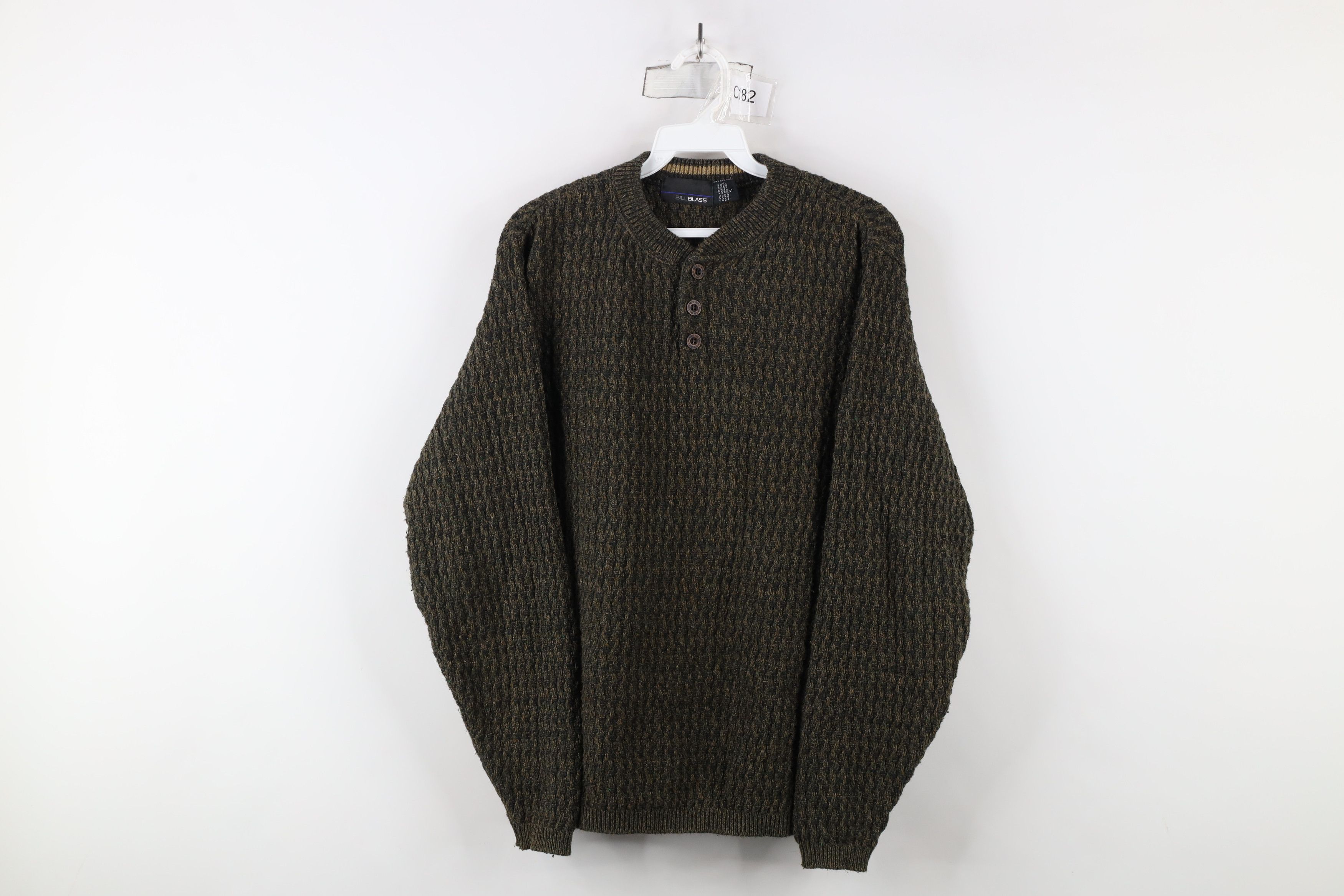 Vintage Vintage 90s Streetwear Weave Knit Henley Sweater USA Size US S / EU 44-46 / 1 - 1 Thumbnail