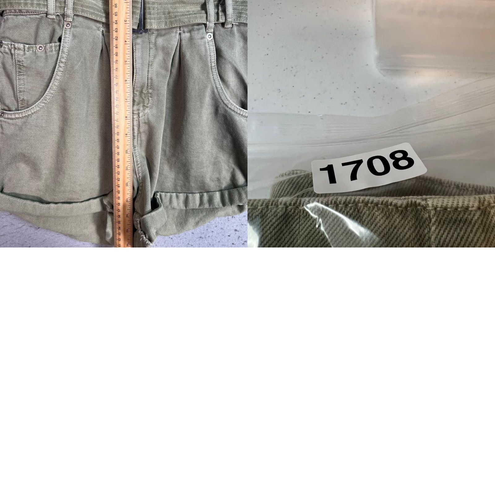 Zara Zara Women's High Waist Khaki Green Belted Paperbag Shorts Size S Size 28" / US 6 / IT 42 - 8 Thumbnail