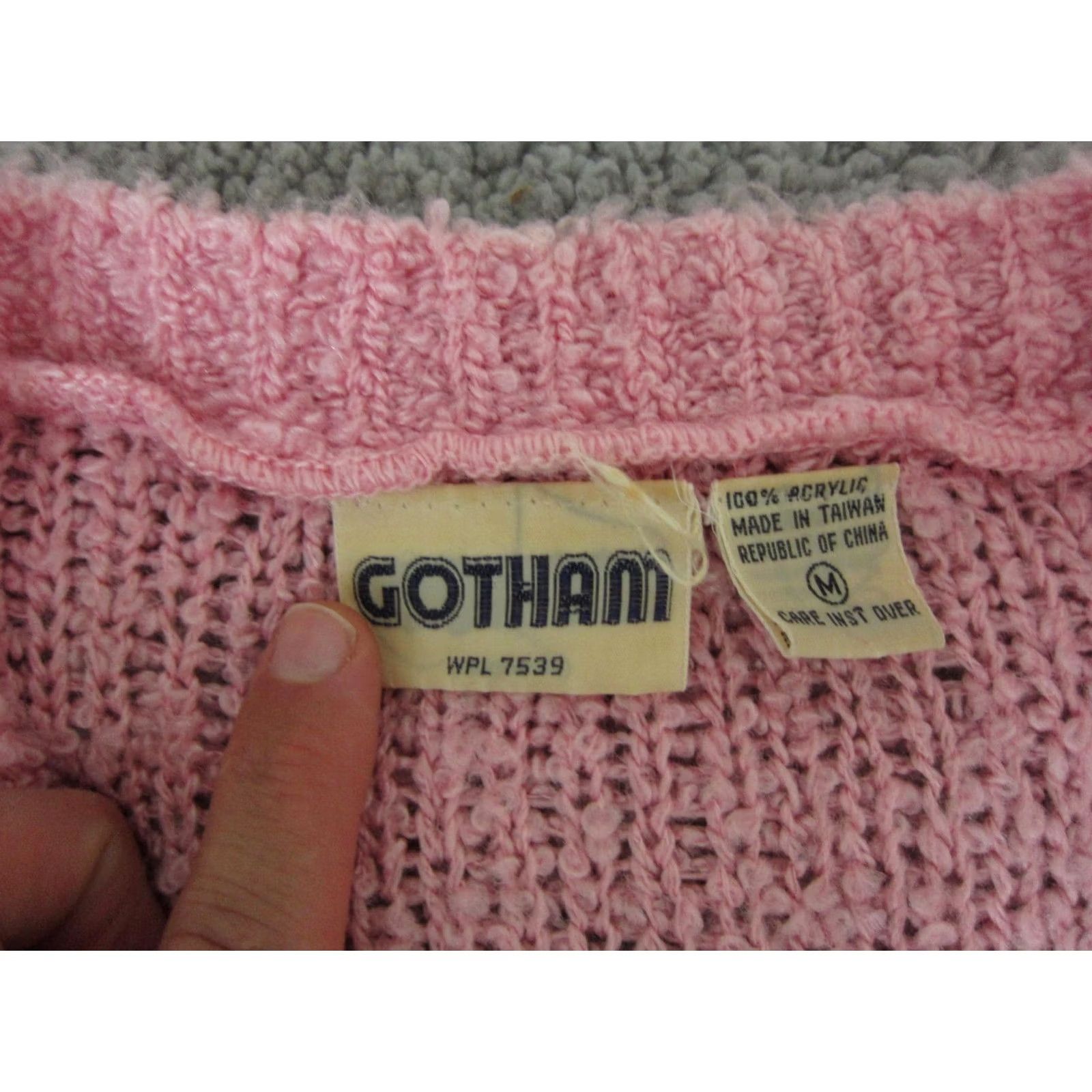 Vintage VINTAGE Gotham Sweater Womens Medium Pink Dip Dye Fuzzy Ladies V Neck 80s Size M / US 6-8 / IT 42-44 - 3 Thumbnail
