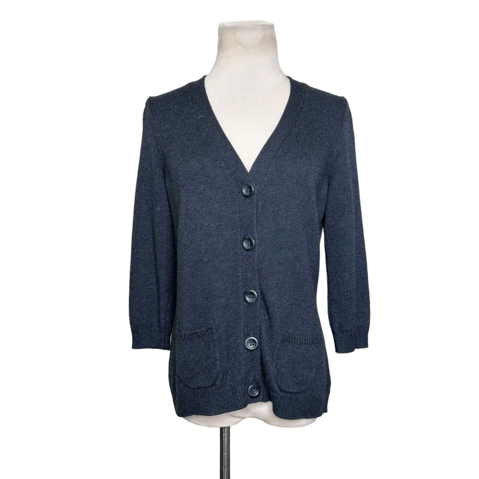 Ann Taylor Ann Taylor gray 3/4 sleeves buttoned cardigan size Large Size L / US 10 / IT 46 - 1 Thumbnail